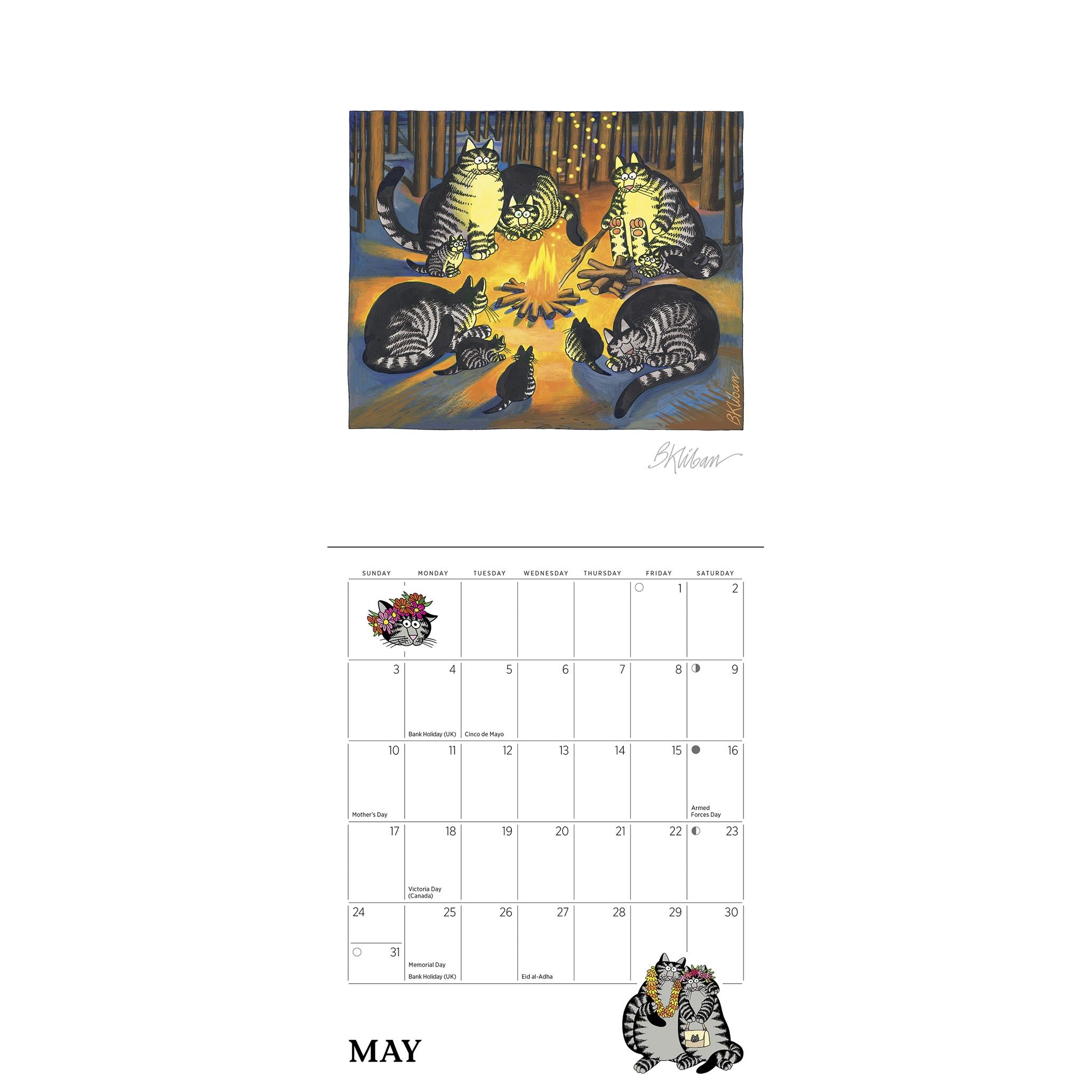 B Kliban Cat 2026 Special Edition Wall Calendar with Print
