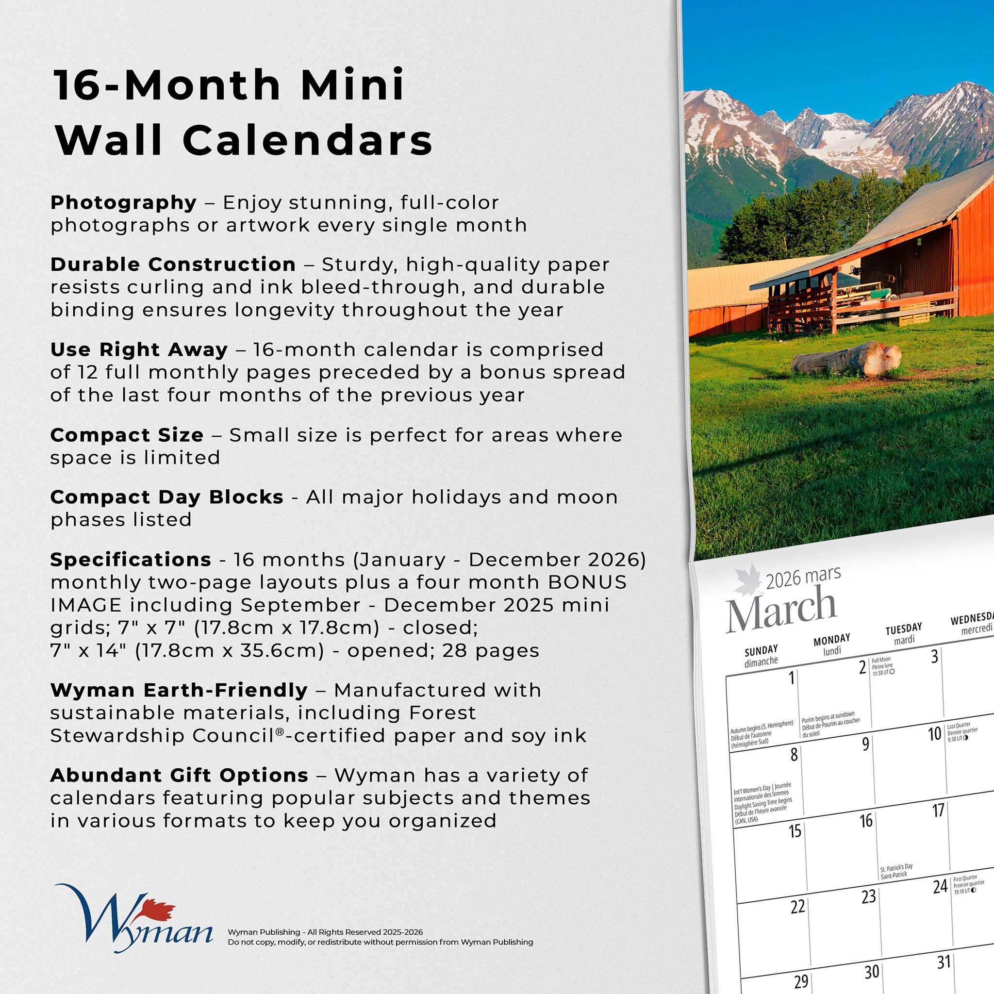 Canada 2026 Mini Calendar