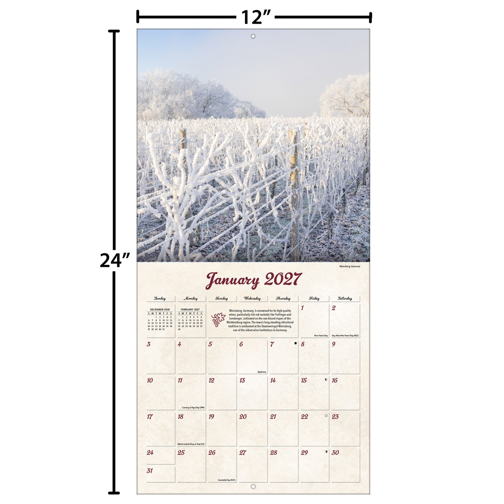 Wine Country 2027 Wall Calendar