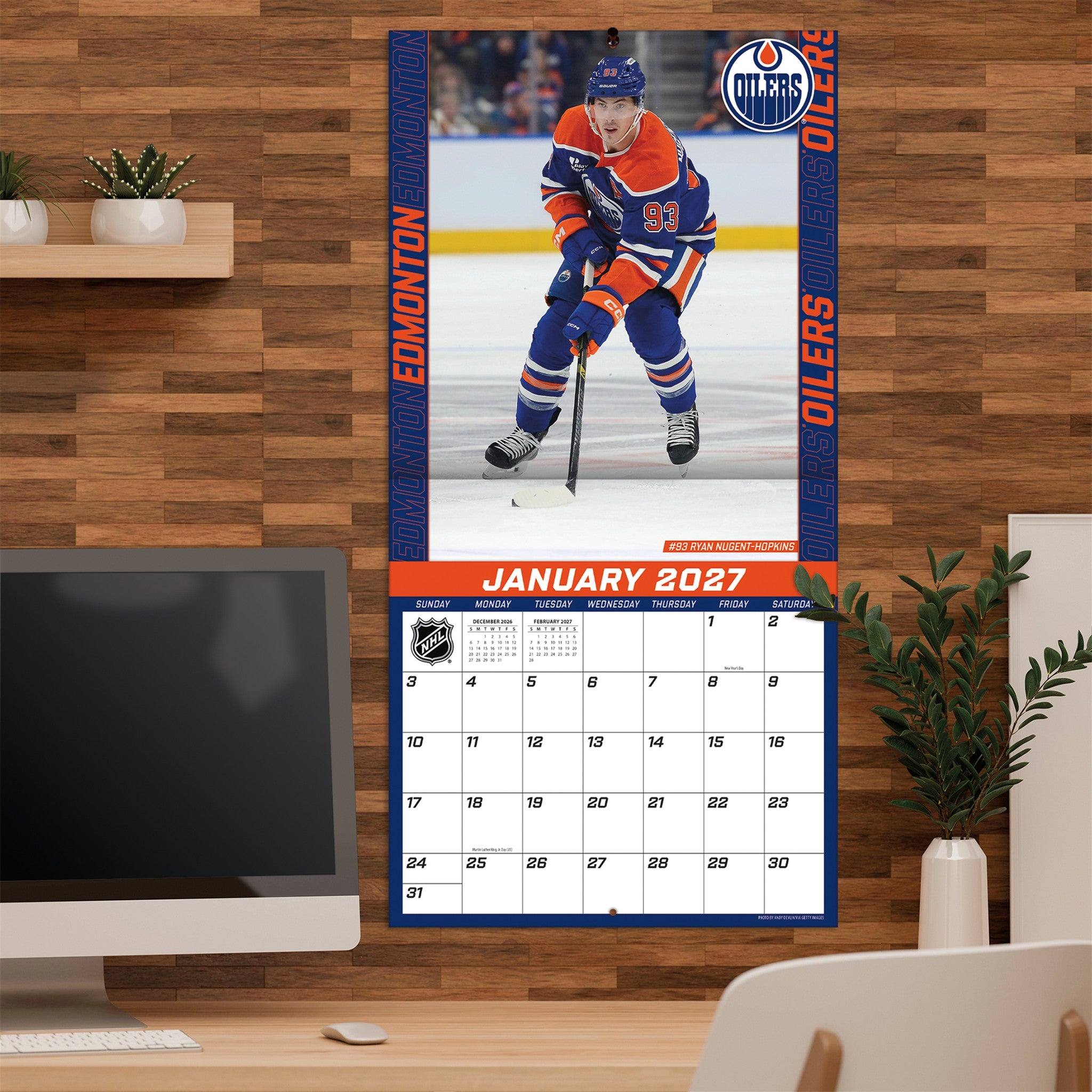 NHL Edmonton Oilers 2027 Wall Calendar