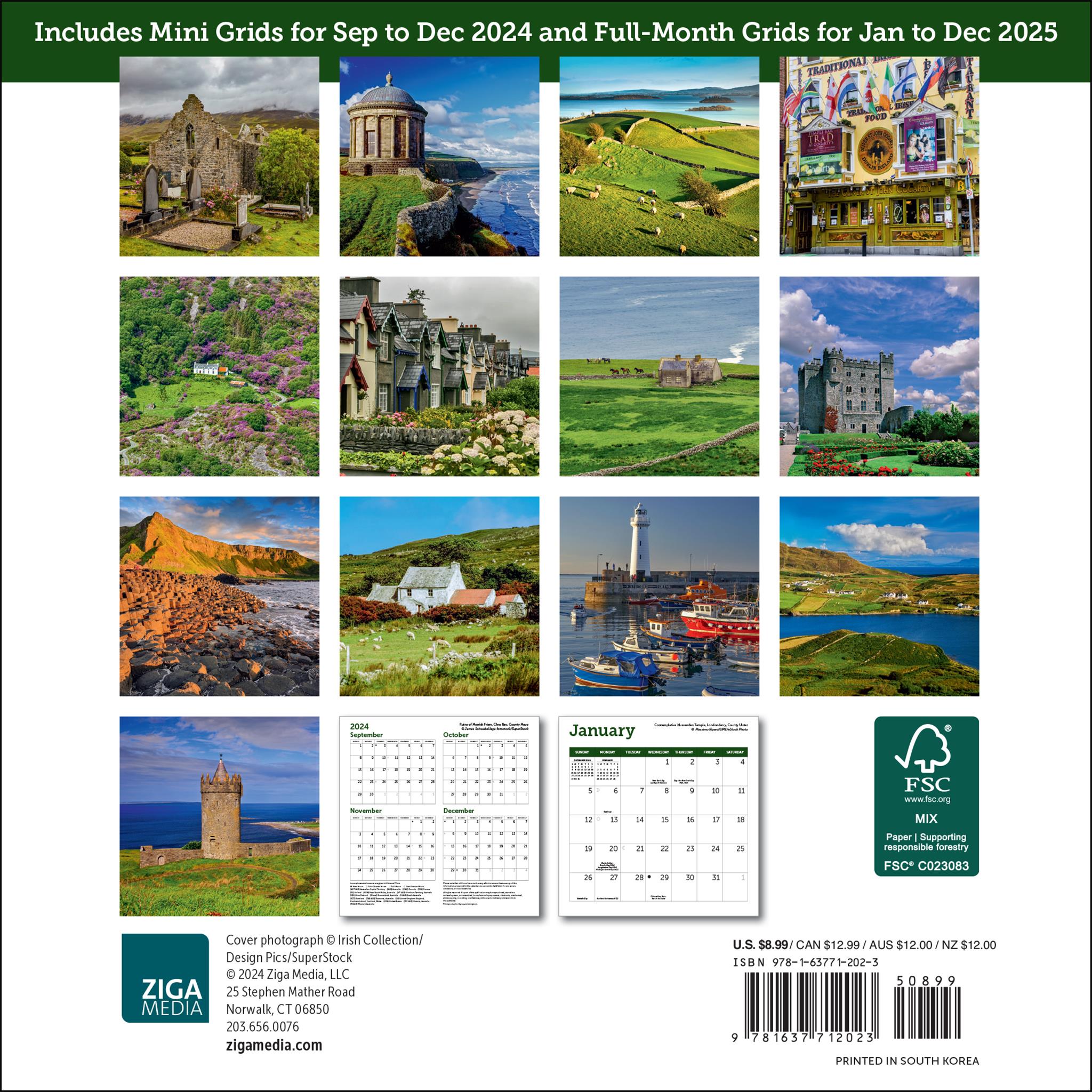 Ireland Mini 2025 Calendar