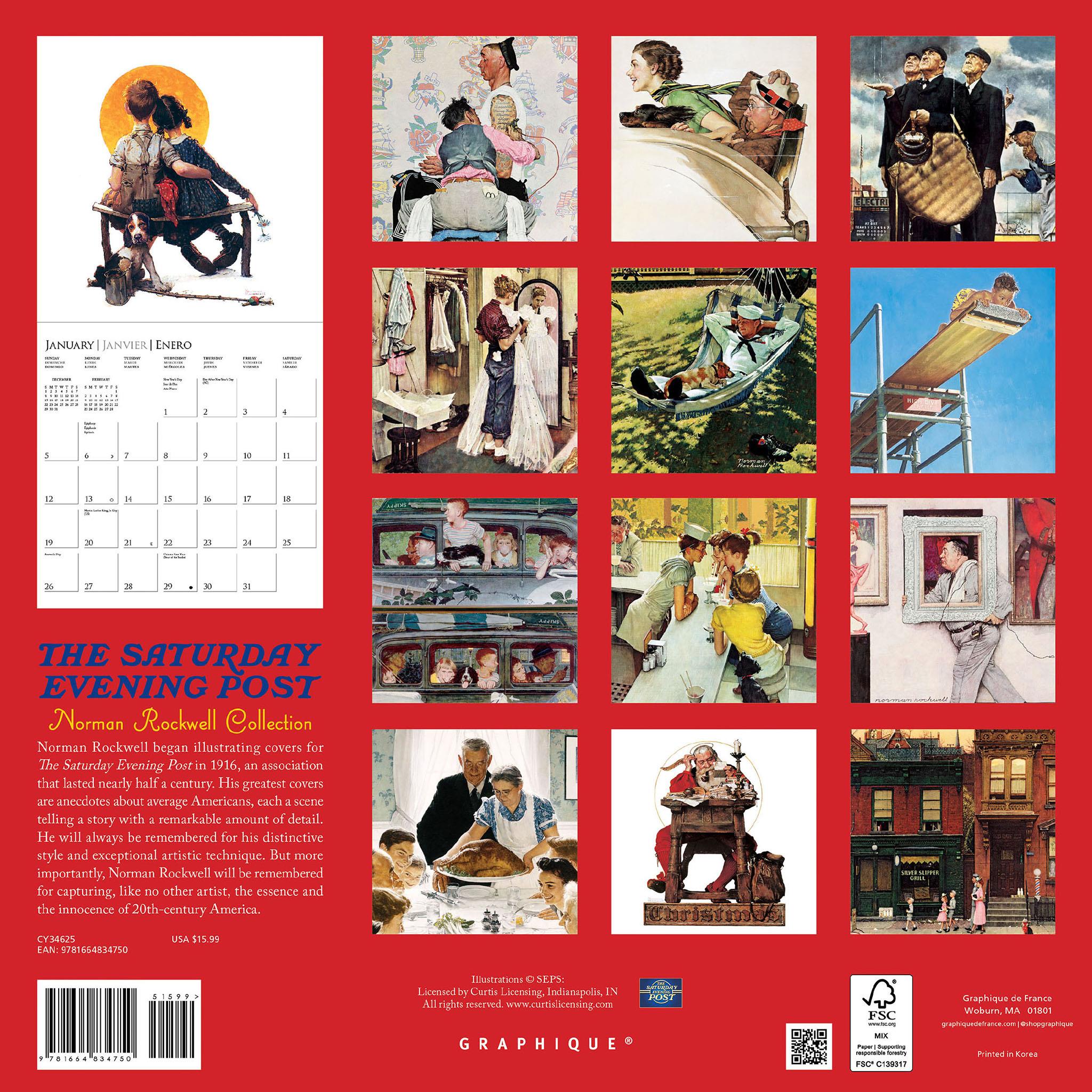 Saturday Evening Post Wall 2025 Calendar