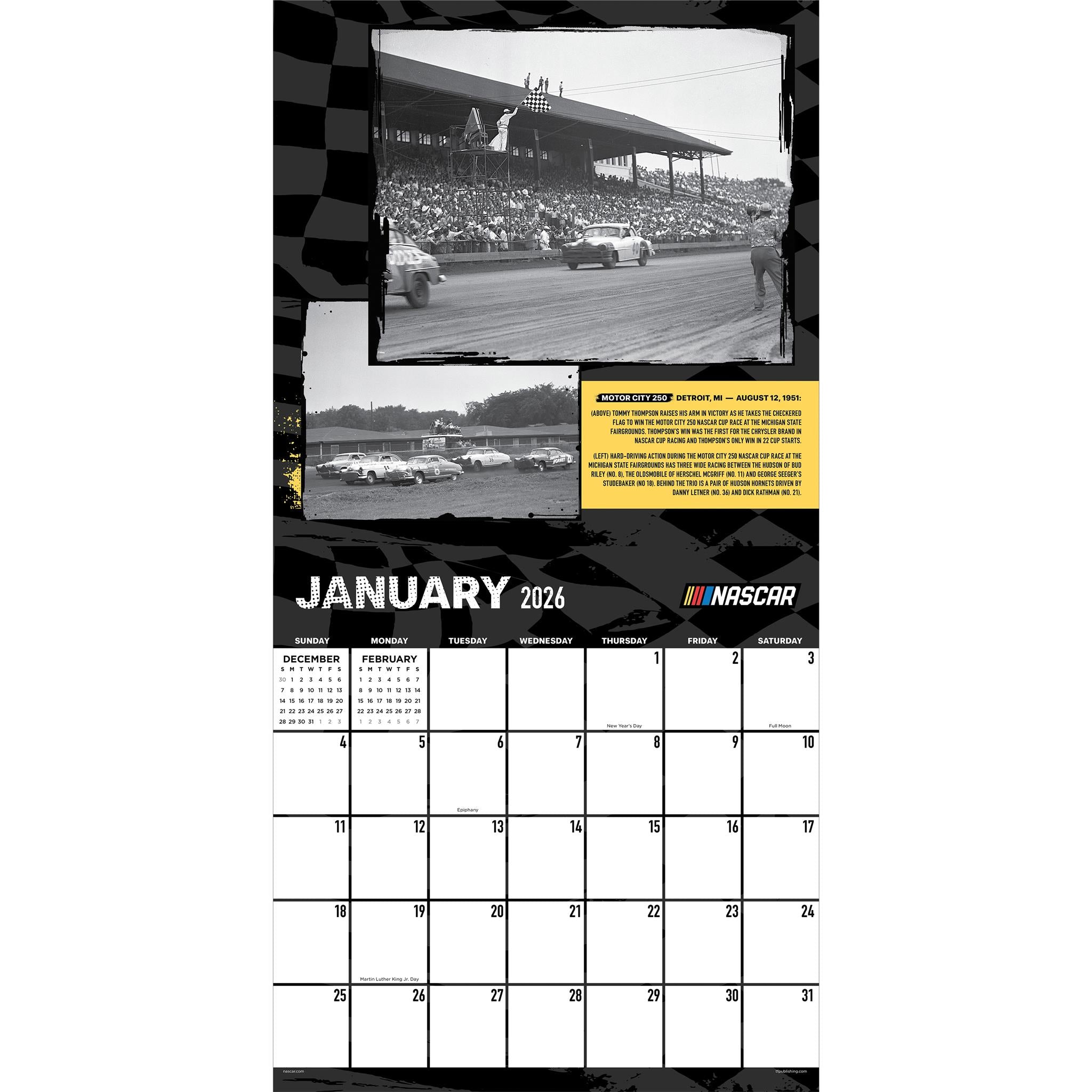 Nascar Great Races 2026 Wall Calendar
