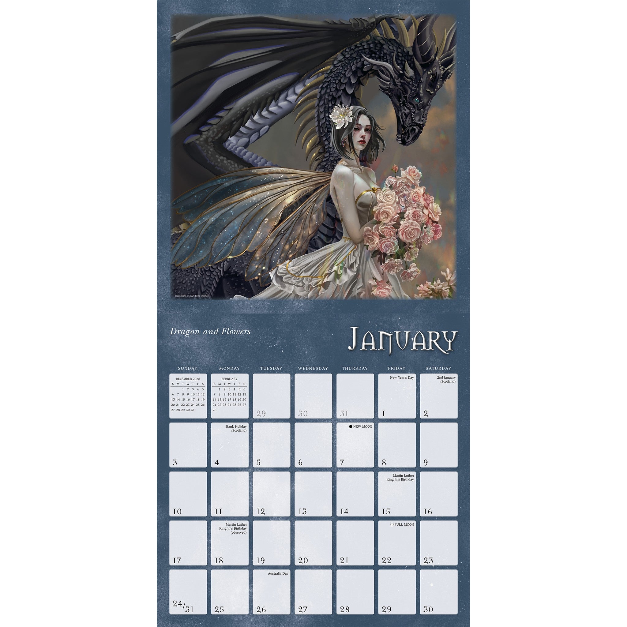 Dragon Witches 2027 Wall Calendar