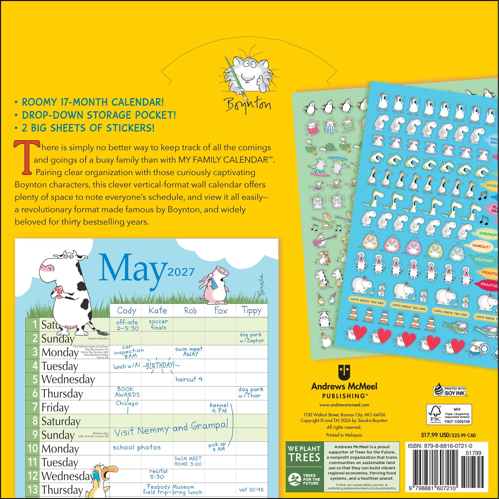 Sandra Boynton's My Family 2026-2027 Wall Calendar