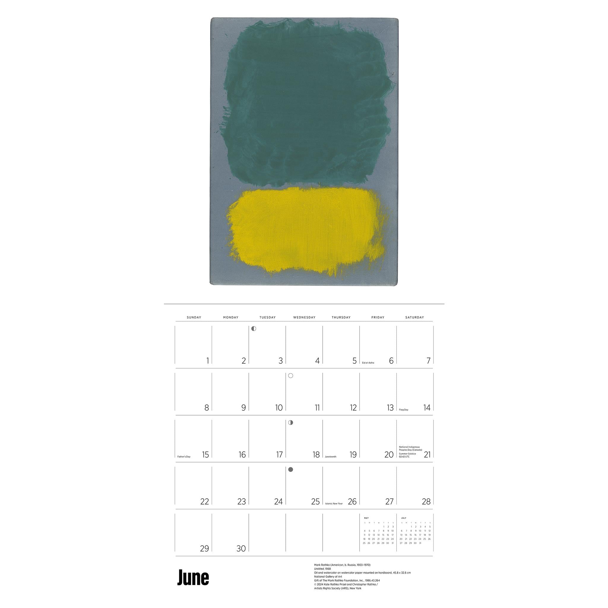Rothko Wall 2025 Calendar