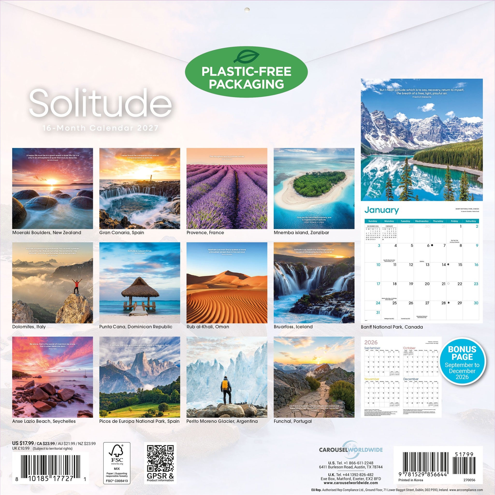 Solitude 2027 Wall Calendar