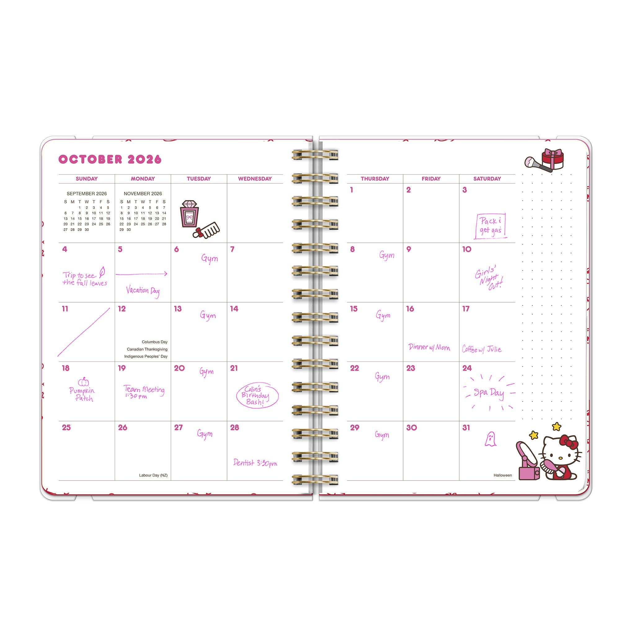Hello Kitty Playful Pink Deluxe 2025-2026 Planner Calendar