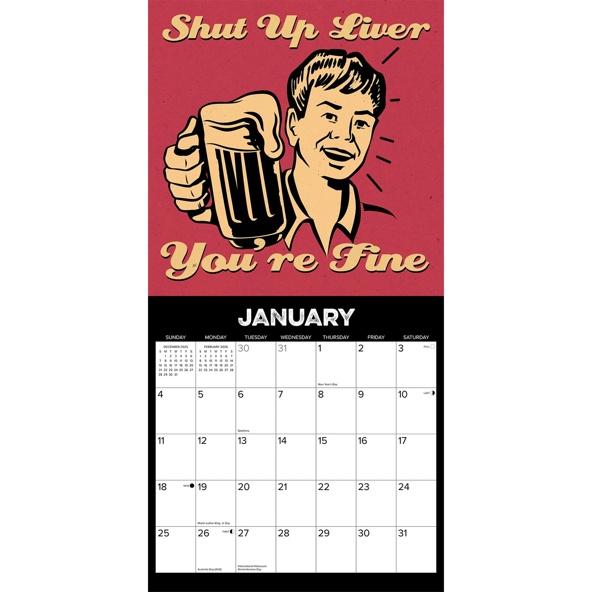 Beer Through The Years 2026 Wall Calendar