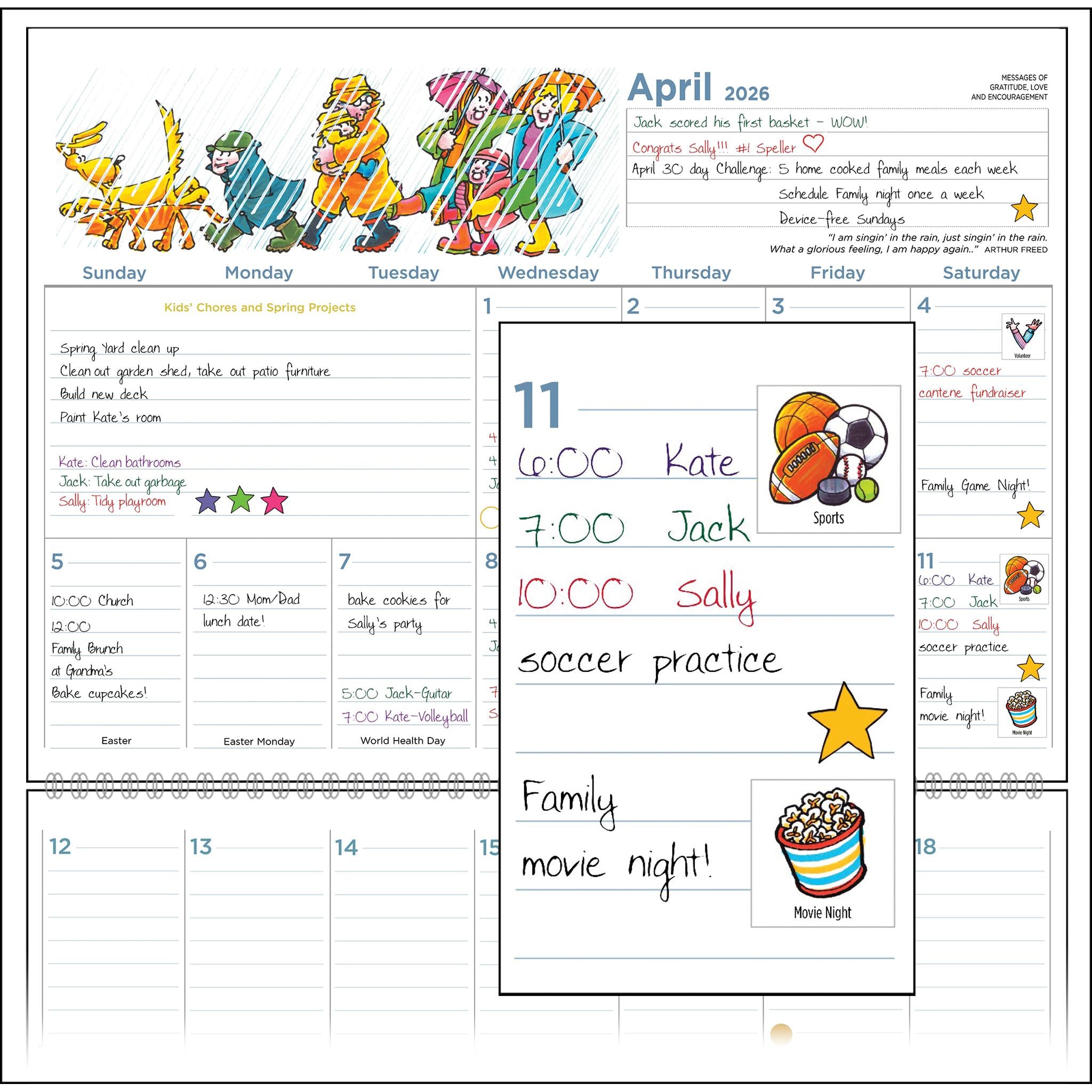 Family Organizer 2025-2026 Wall Calendar