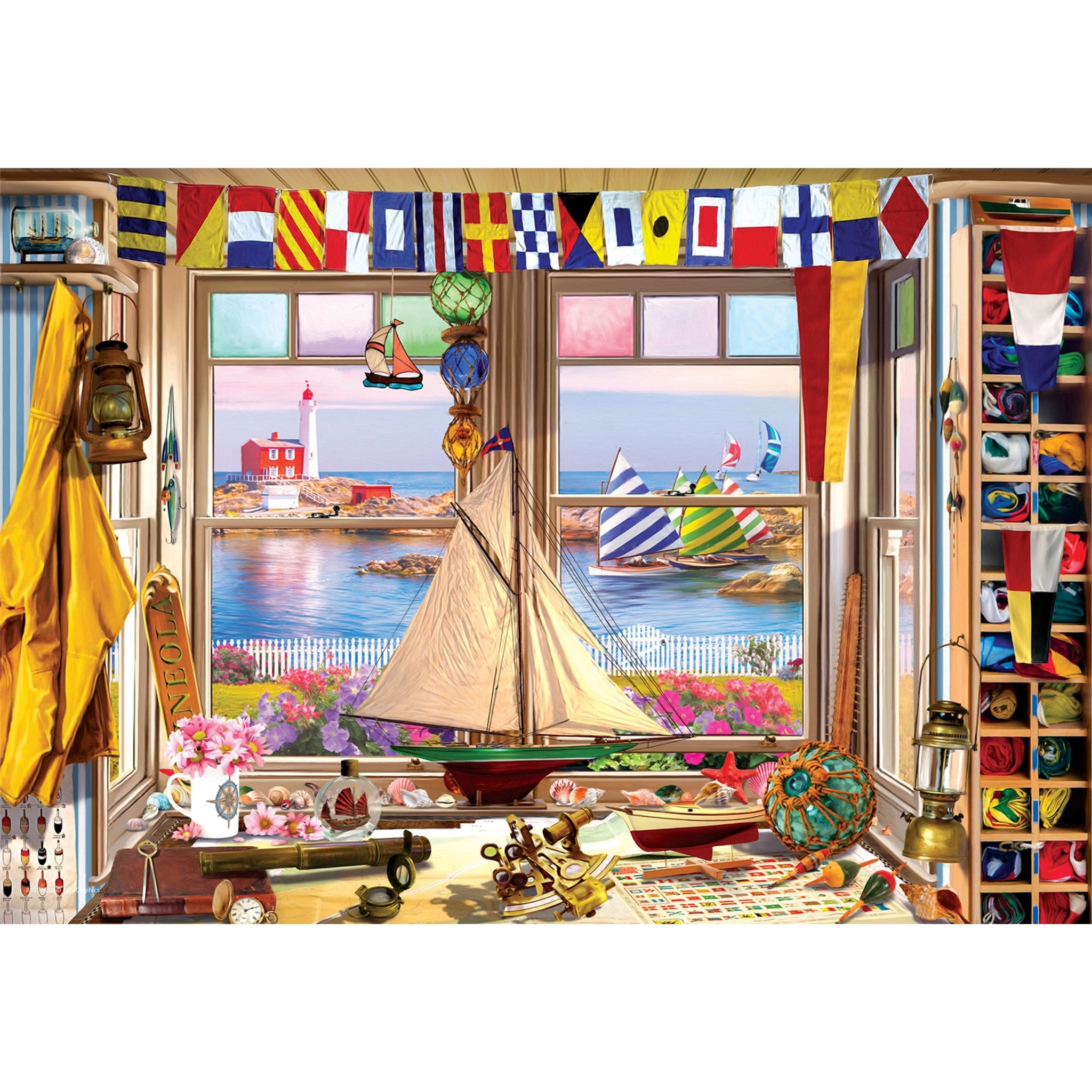 Lighthouse 550 Piece Puzzle in Shaped Tin