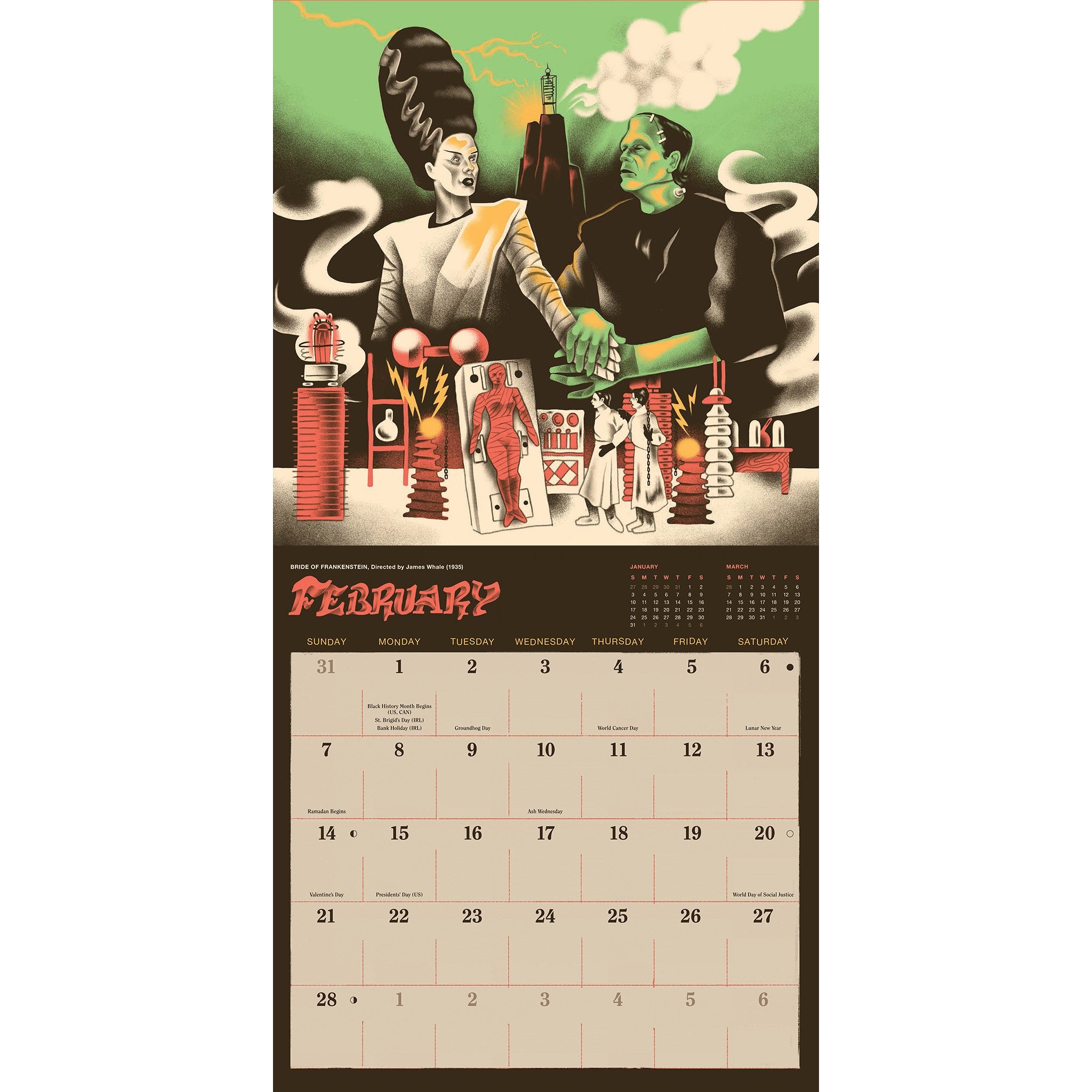 Classic Horror Movies 2027 Wall Calendar - Online Only
