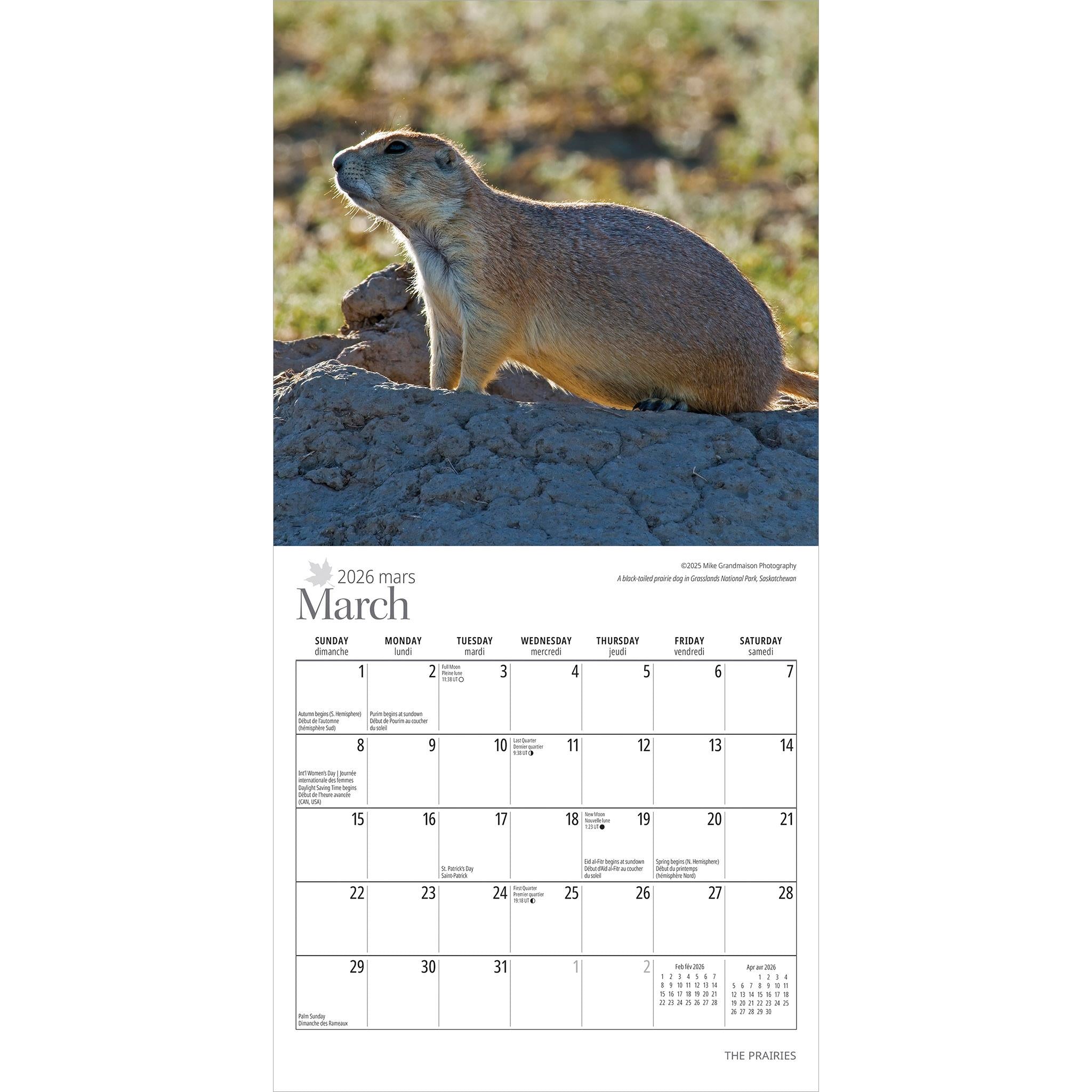 Prairies 2026 Mini Calendar