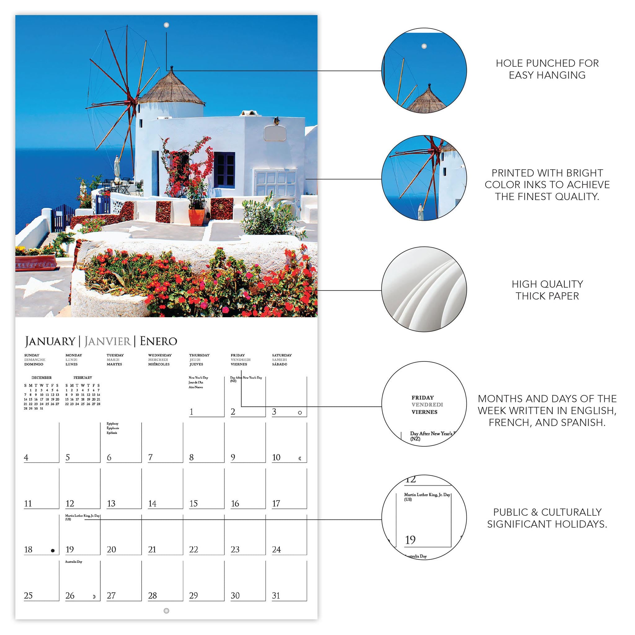 Greek Isles 2026 Wall Calendar - Online Only