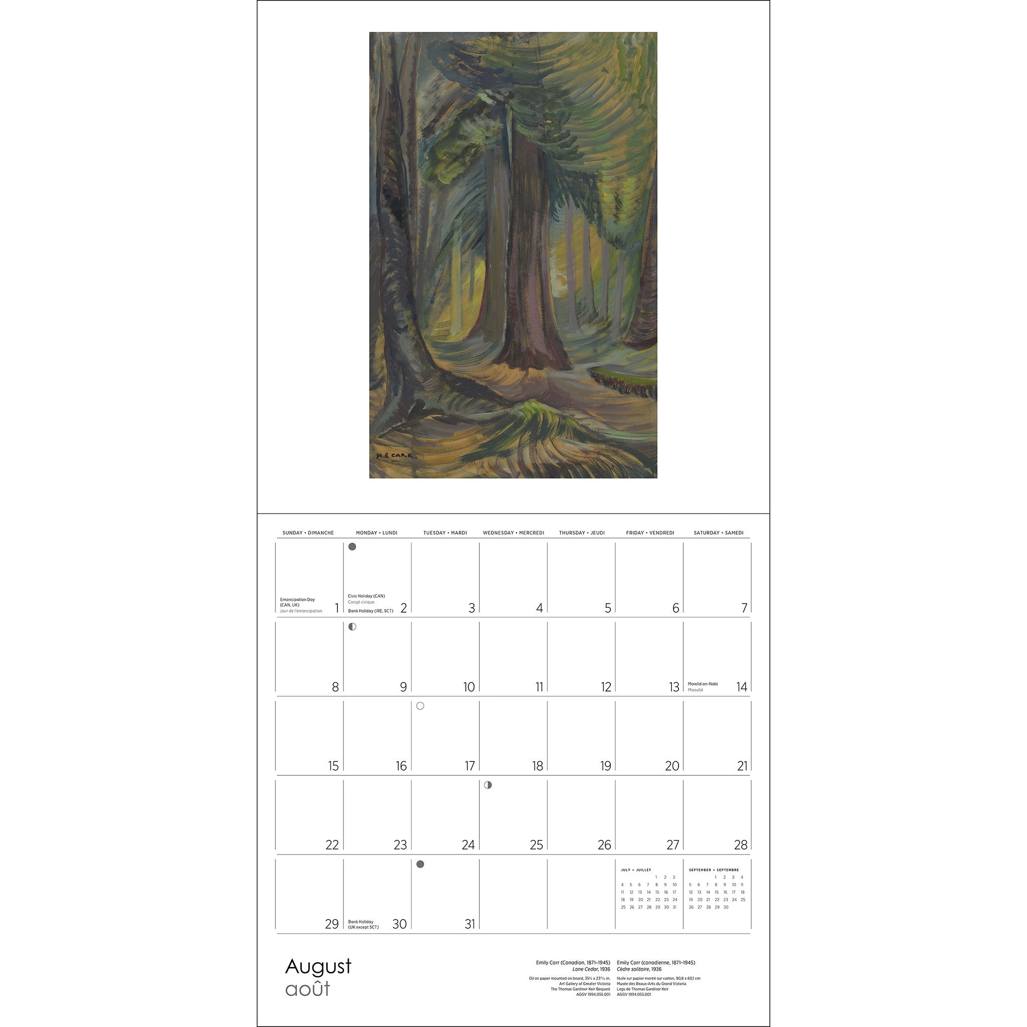 Emily Carr 2027 Wall Calendar
