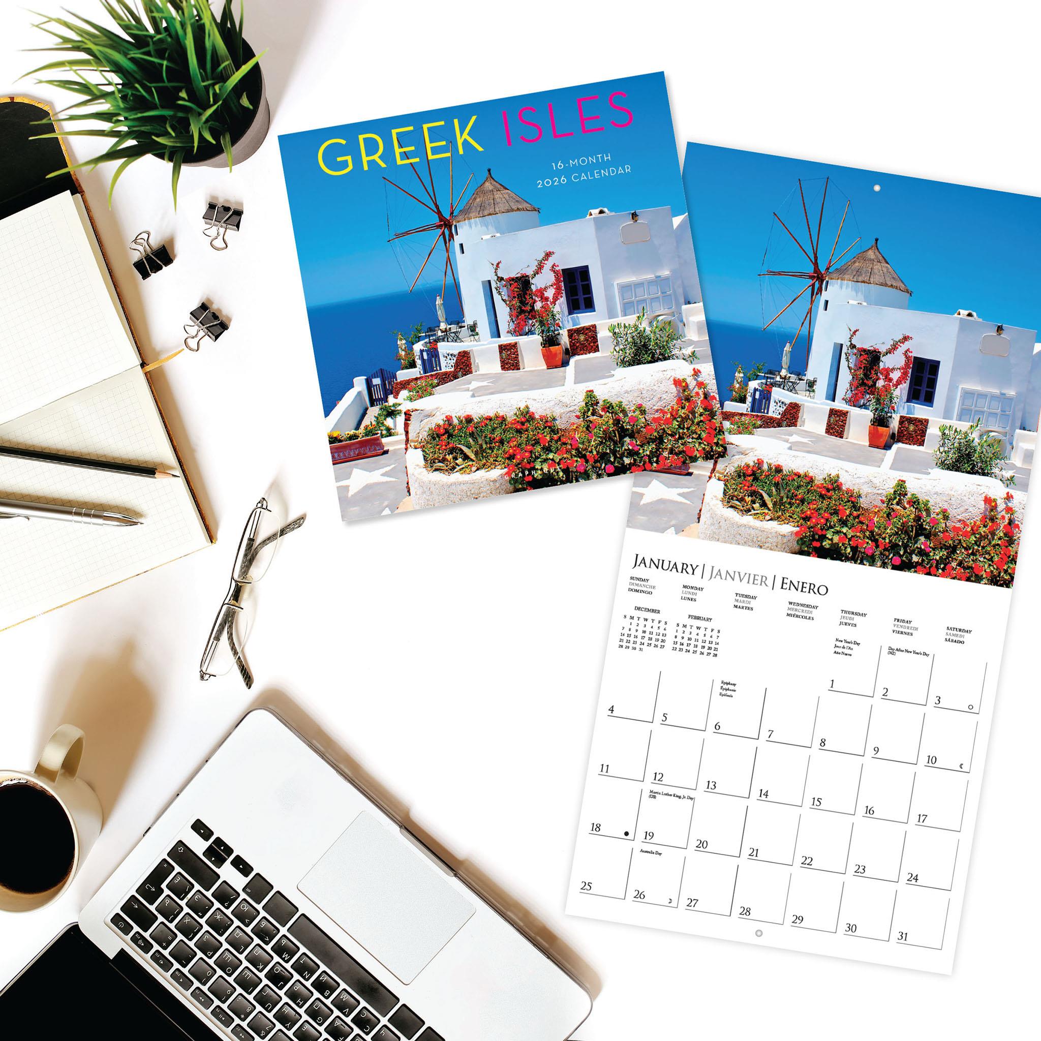 Greek Isles 2026 Wall Calendar - Online Only