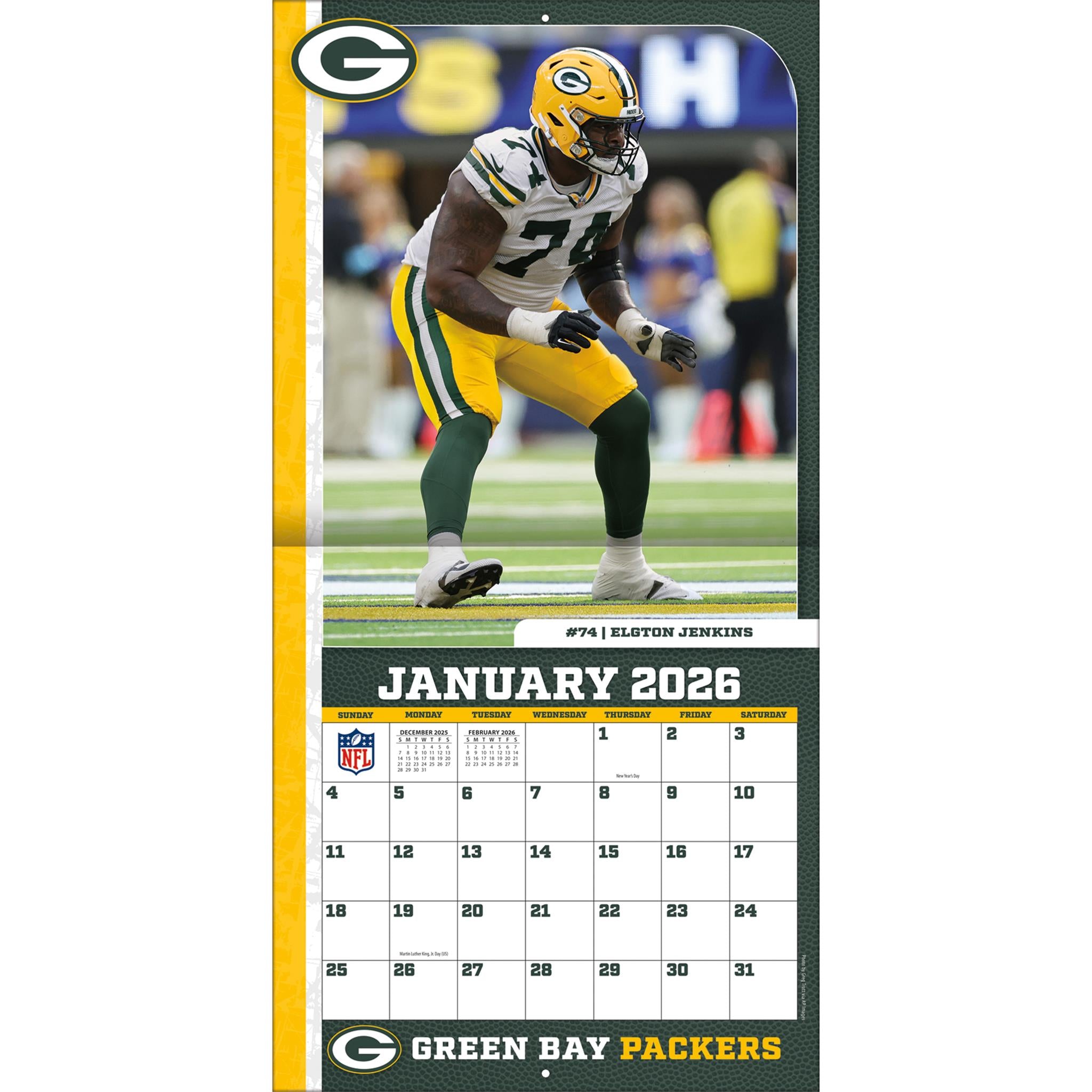 NFL Green Bay Packers 2026 Wall Calendar A5D964FB A39F 4143 8972 