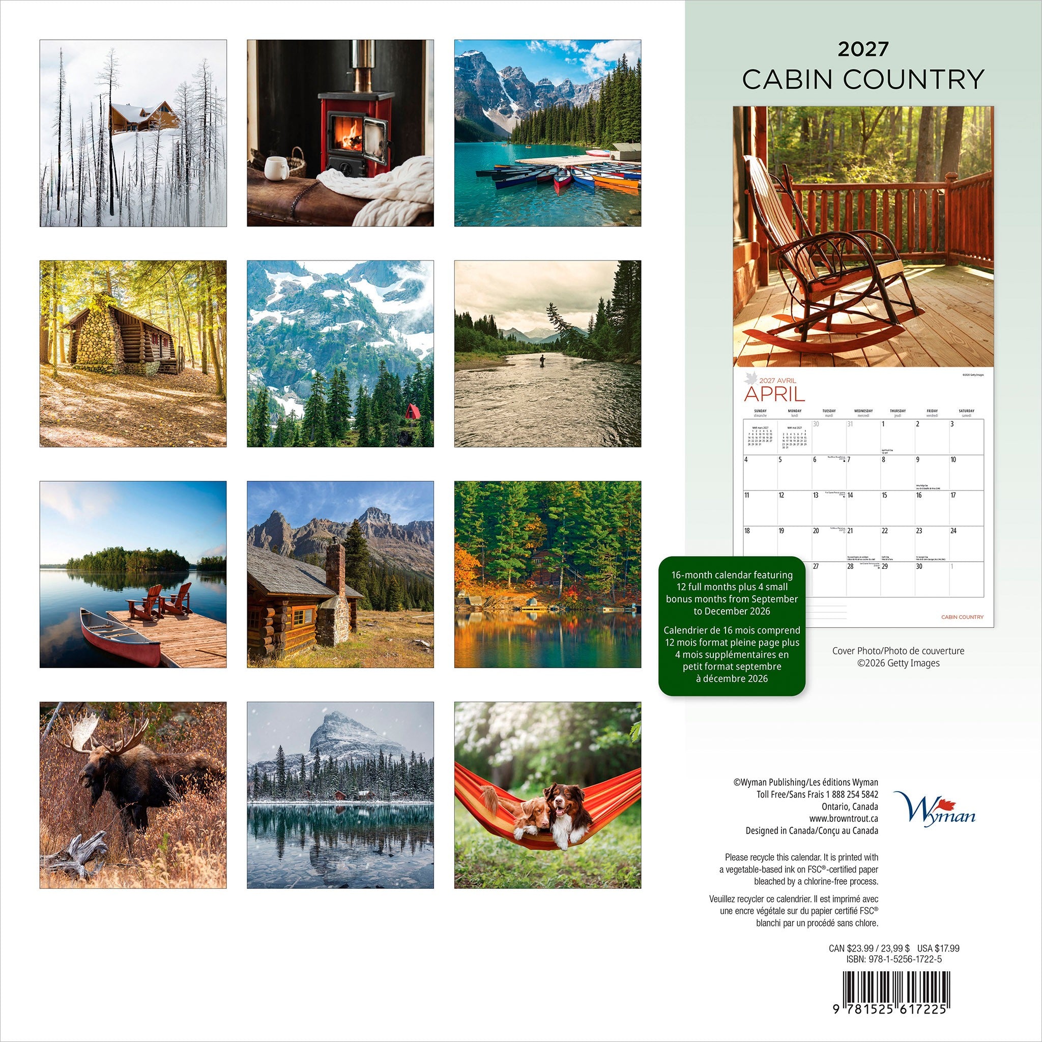 Cabin Country 2027 Wall Calendar