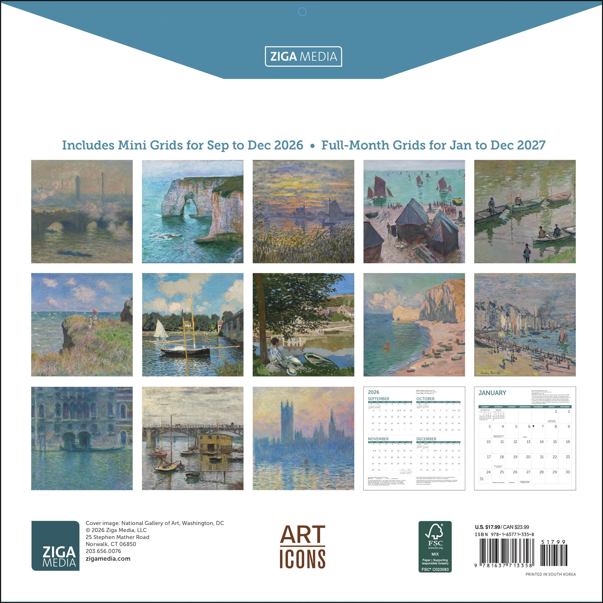 Monet At Sea 2027 Wall Calendar