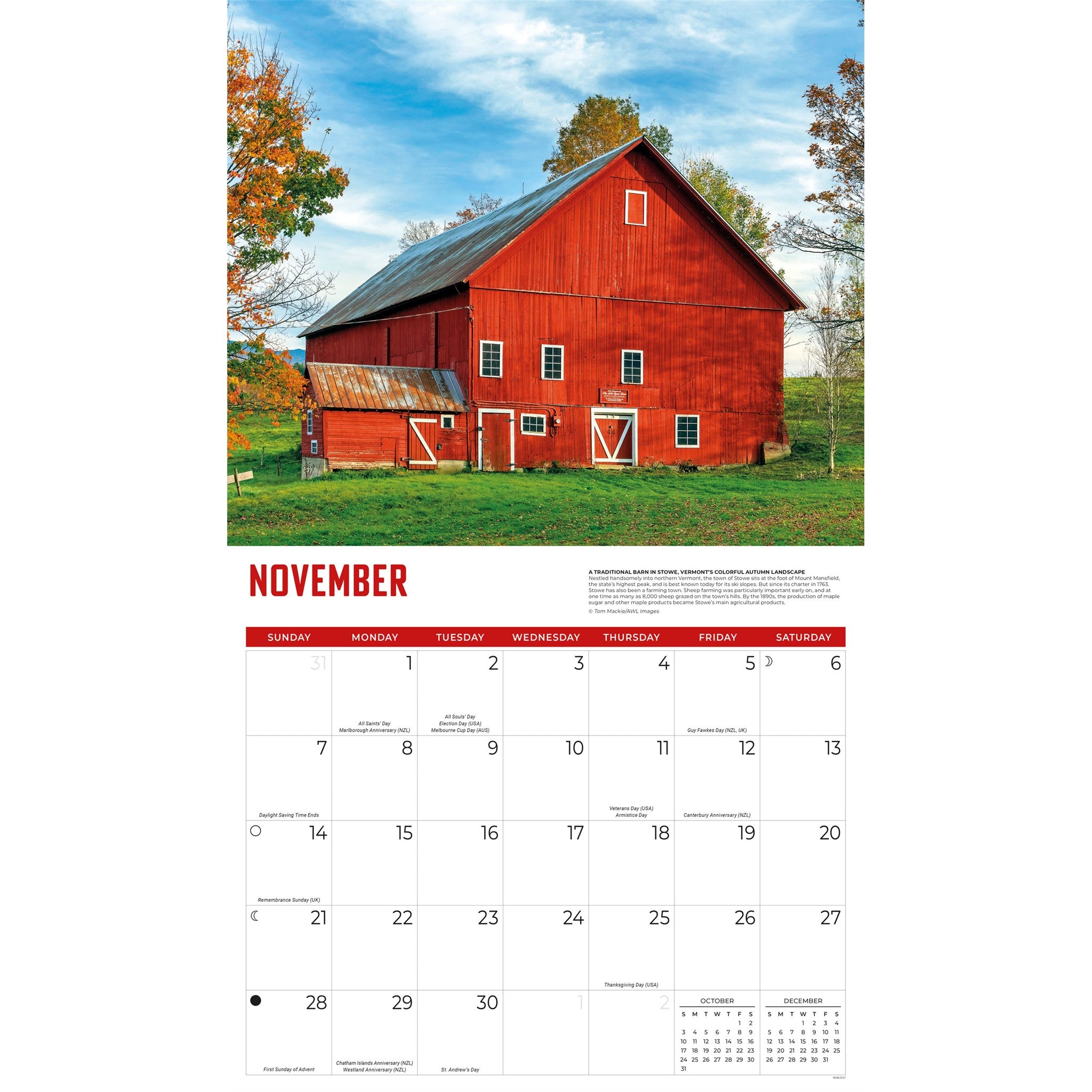 Barns 2027 Wall Calendar