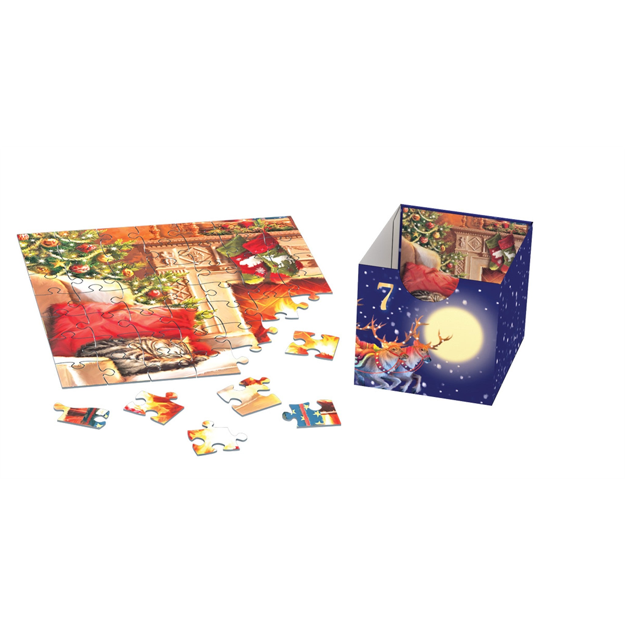 Merry Christmas Advent Calendar 24 Mini 50 Piece Puzzles