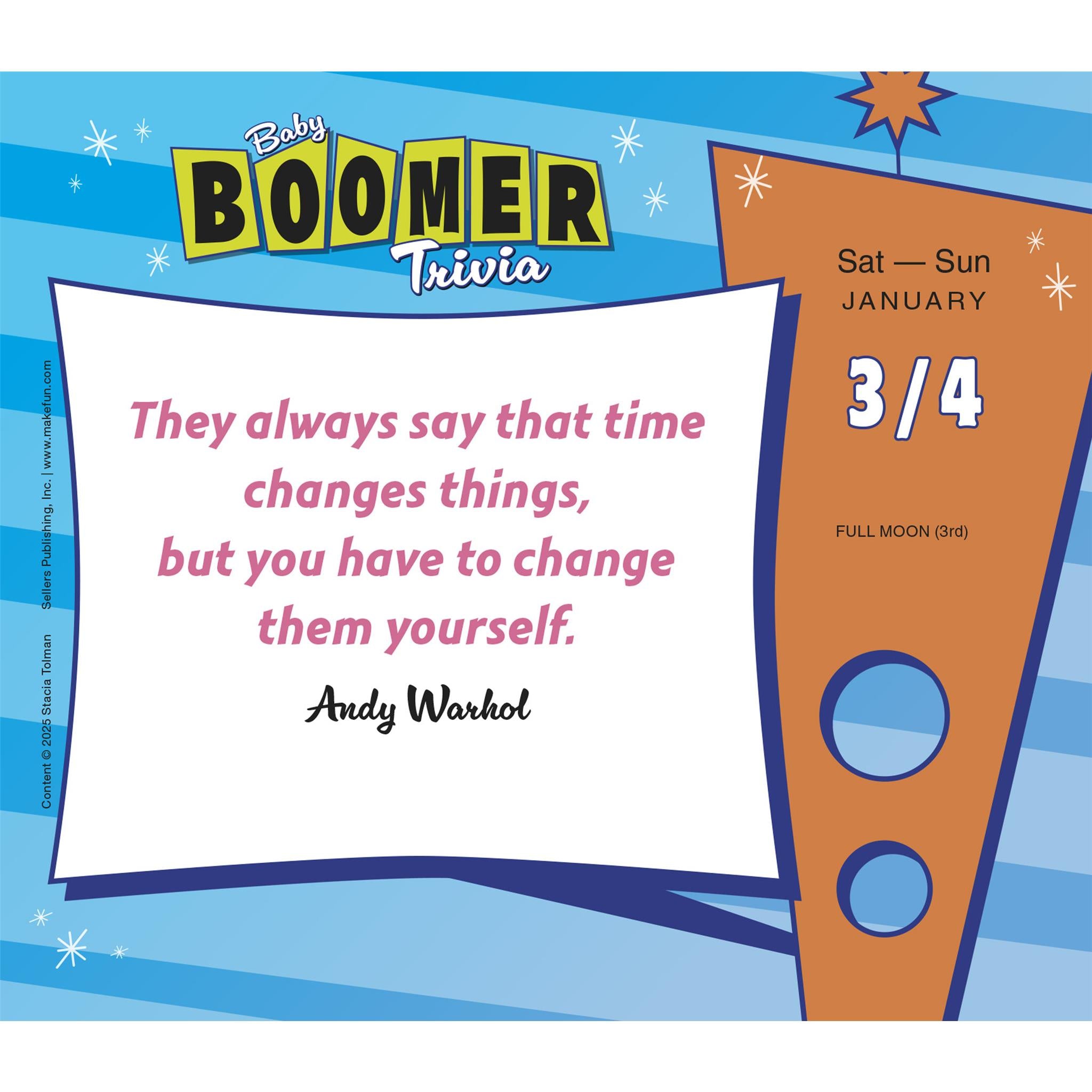 Baby Boomer Trivia 2026 Box Calendar - Online Only