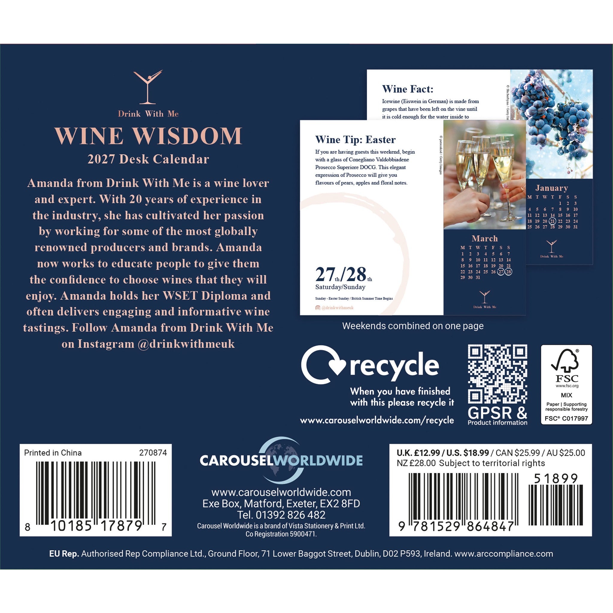 Wine Wisdom 2027 Box Calendar