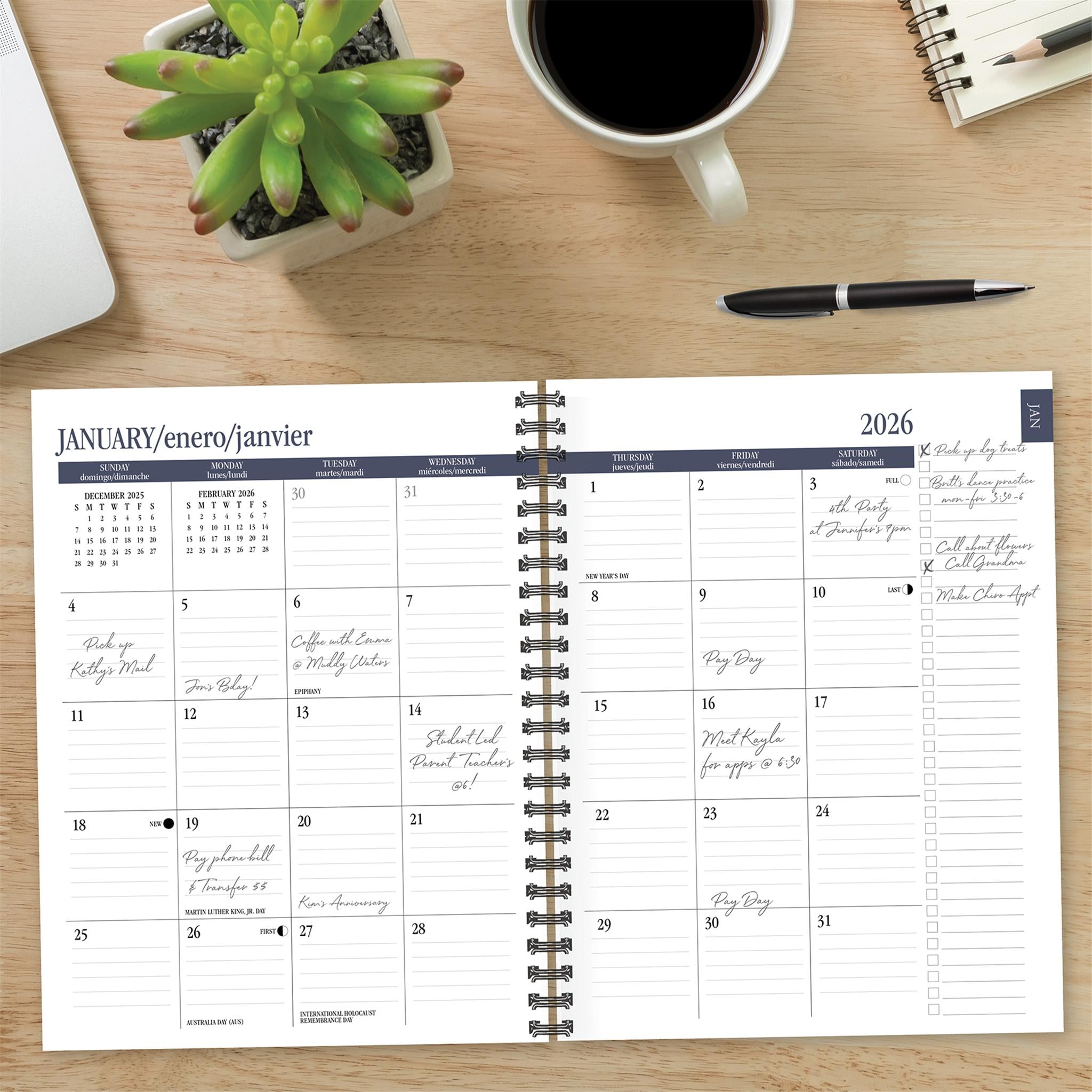 Watercolor Floral 2026 Weekly Planner Calendar