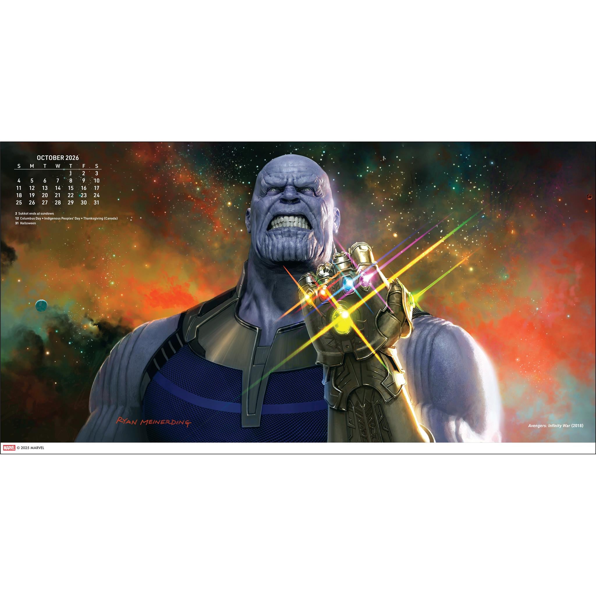 Marvel Studios The Art Of Ryan Meinerding 2026 Wall Calendar - Online Only