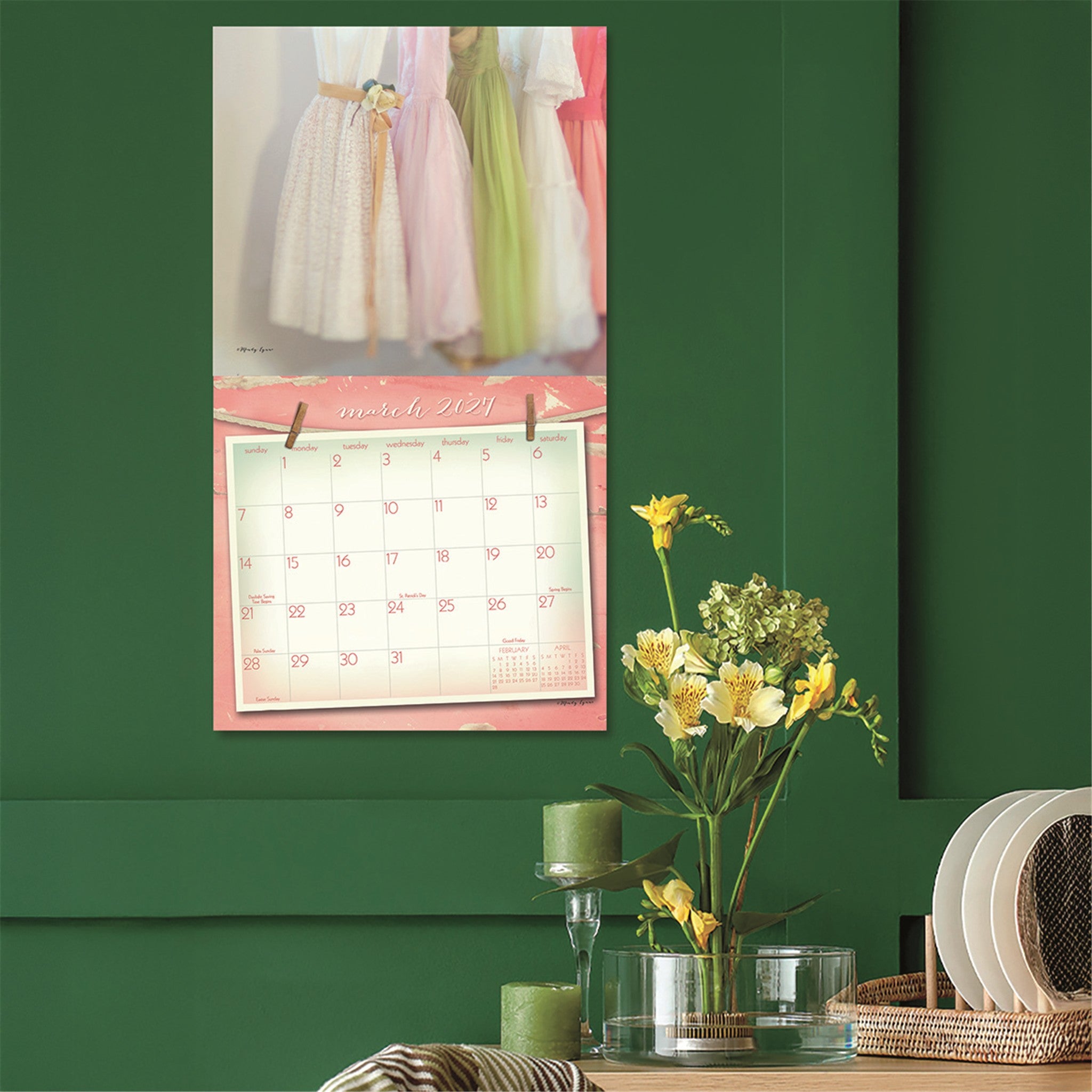 Vintage Pink 2027 Wall Calendar