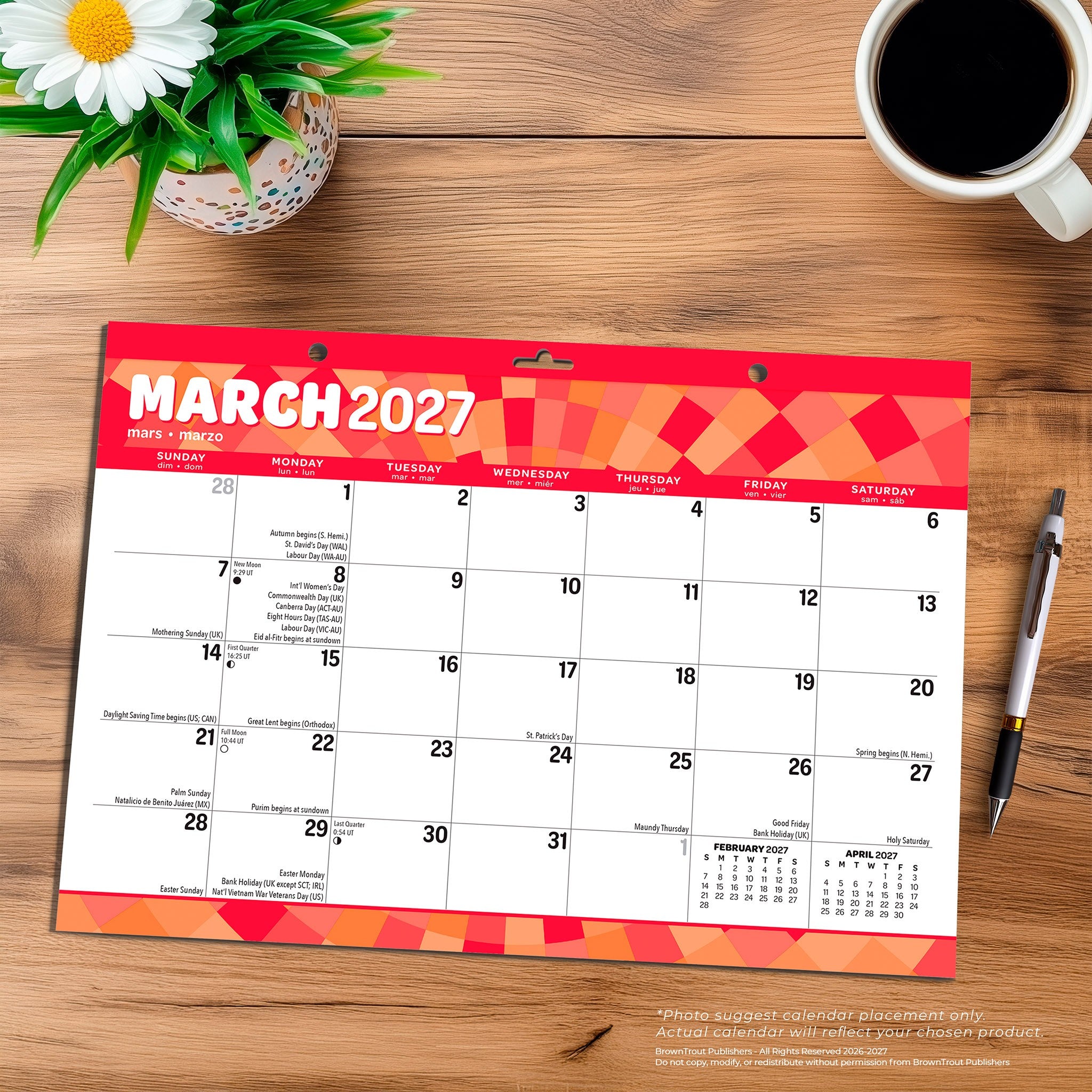 Large Print 2027 Desk Pad Calendar