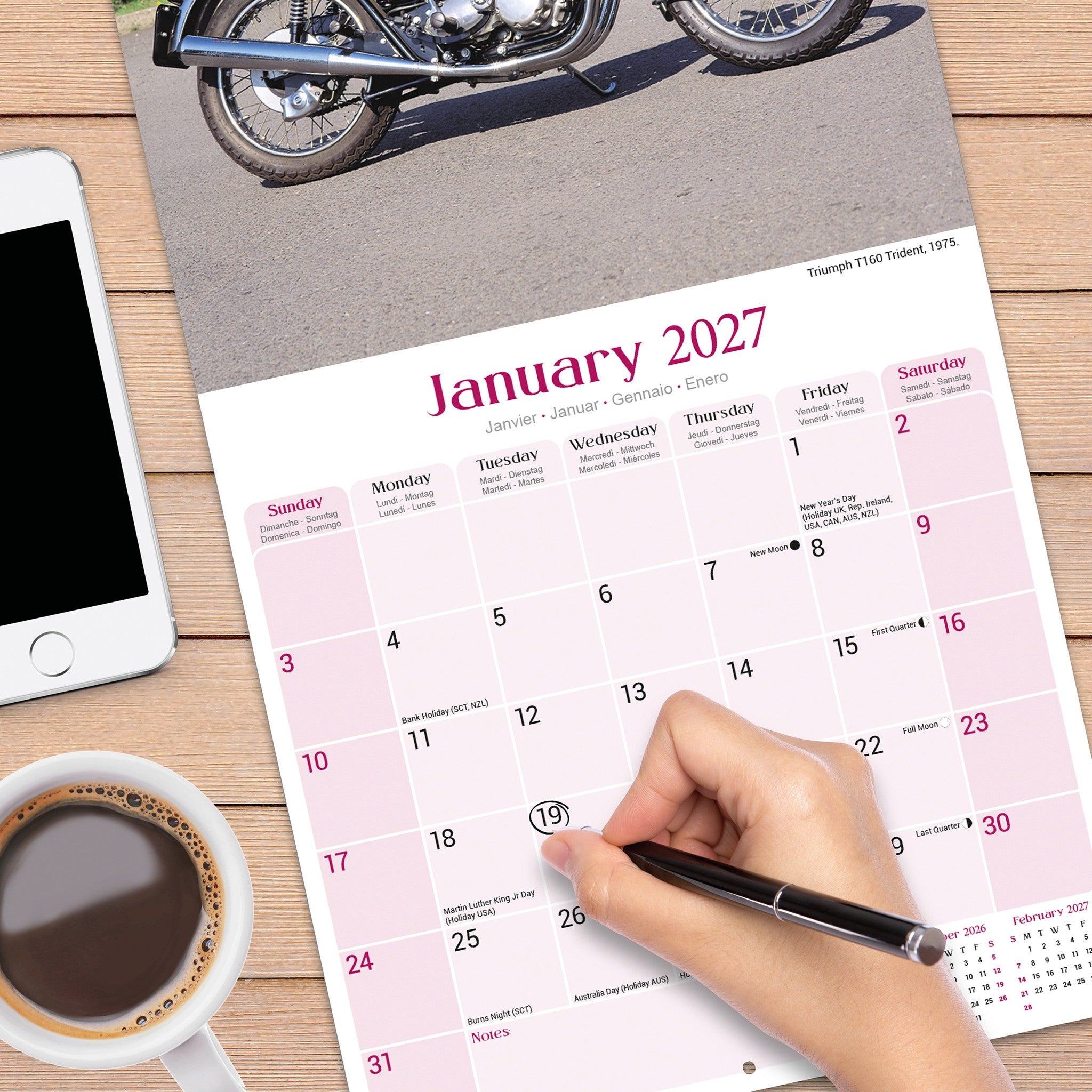 Classic British Bikes 2027 Wall Calendar