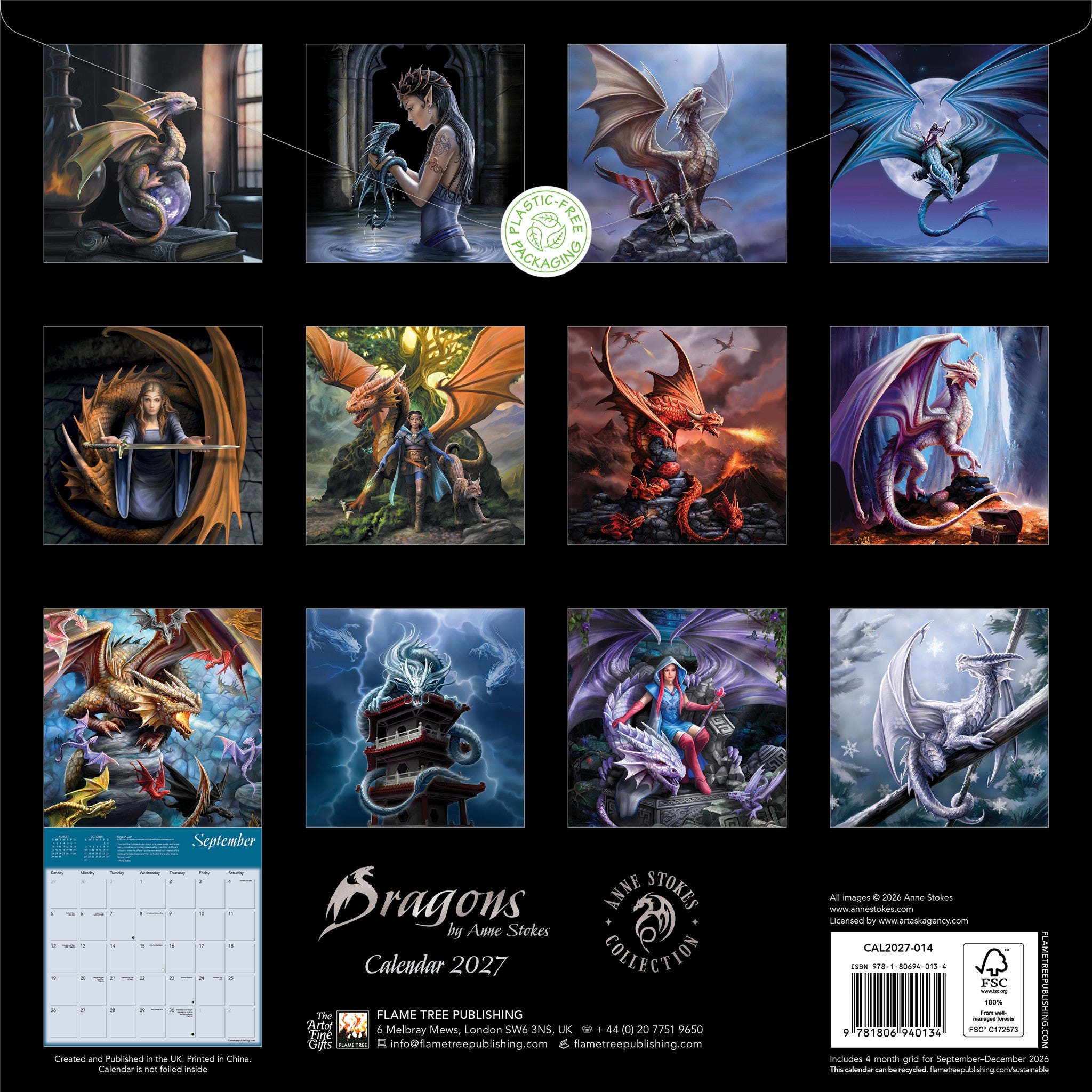 Dragons by Anne Stokes 2027 Wall Calendar - Online Only