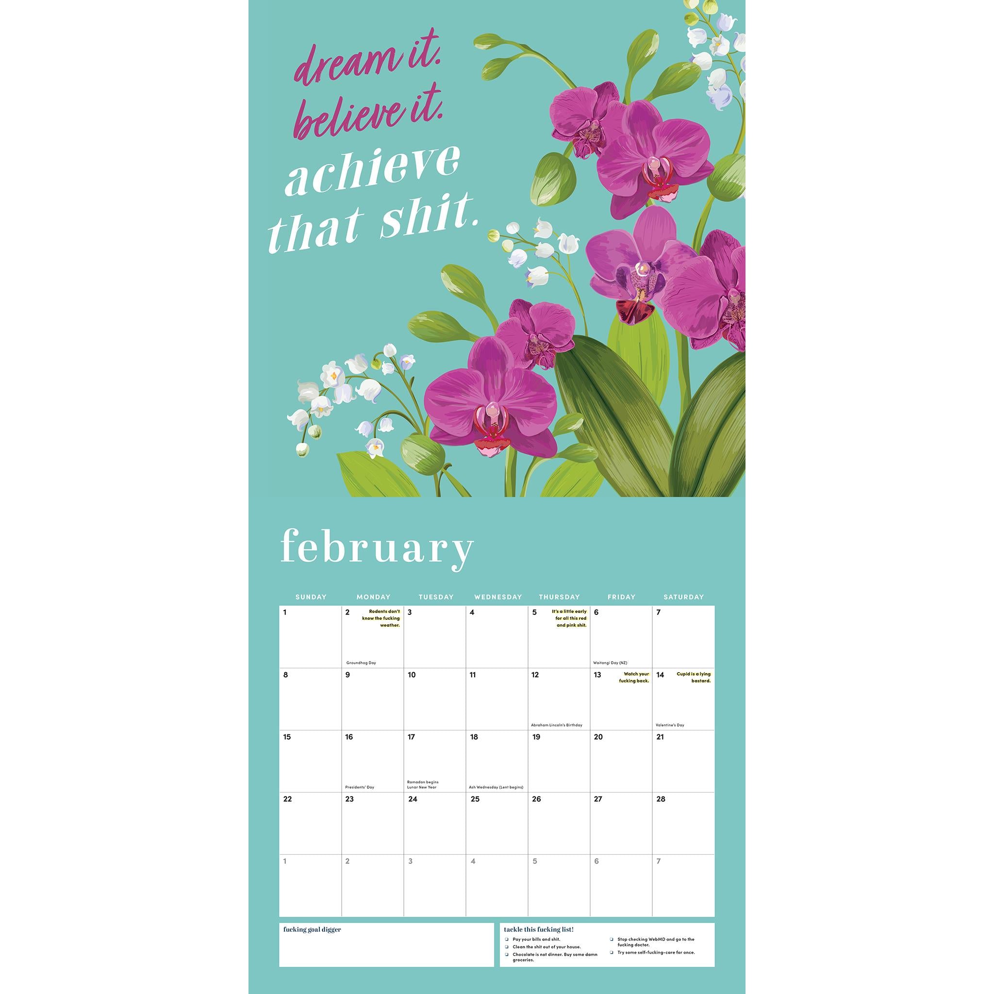 She Believed She Could So She Fucking Did 2026 Wall Calendar - Online Only