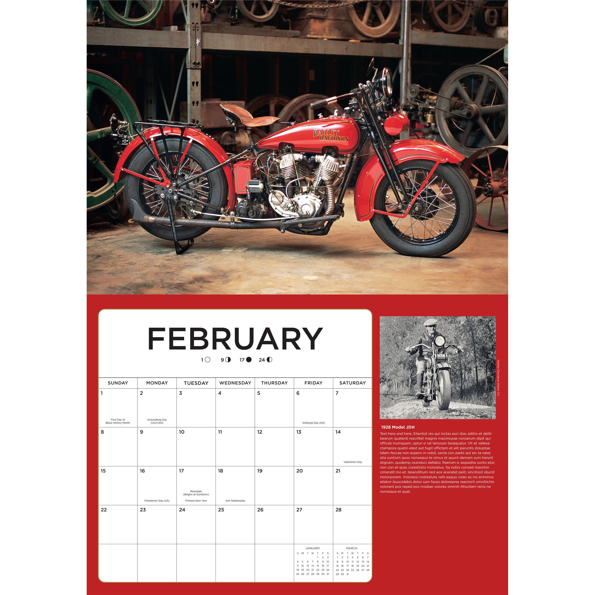 Harley Davidson 2026 Deluxe Wall Calendar