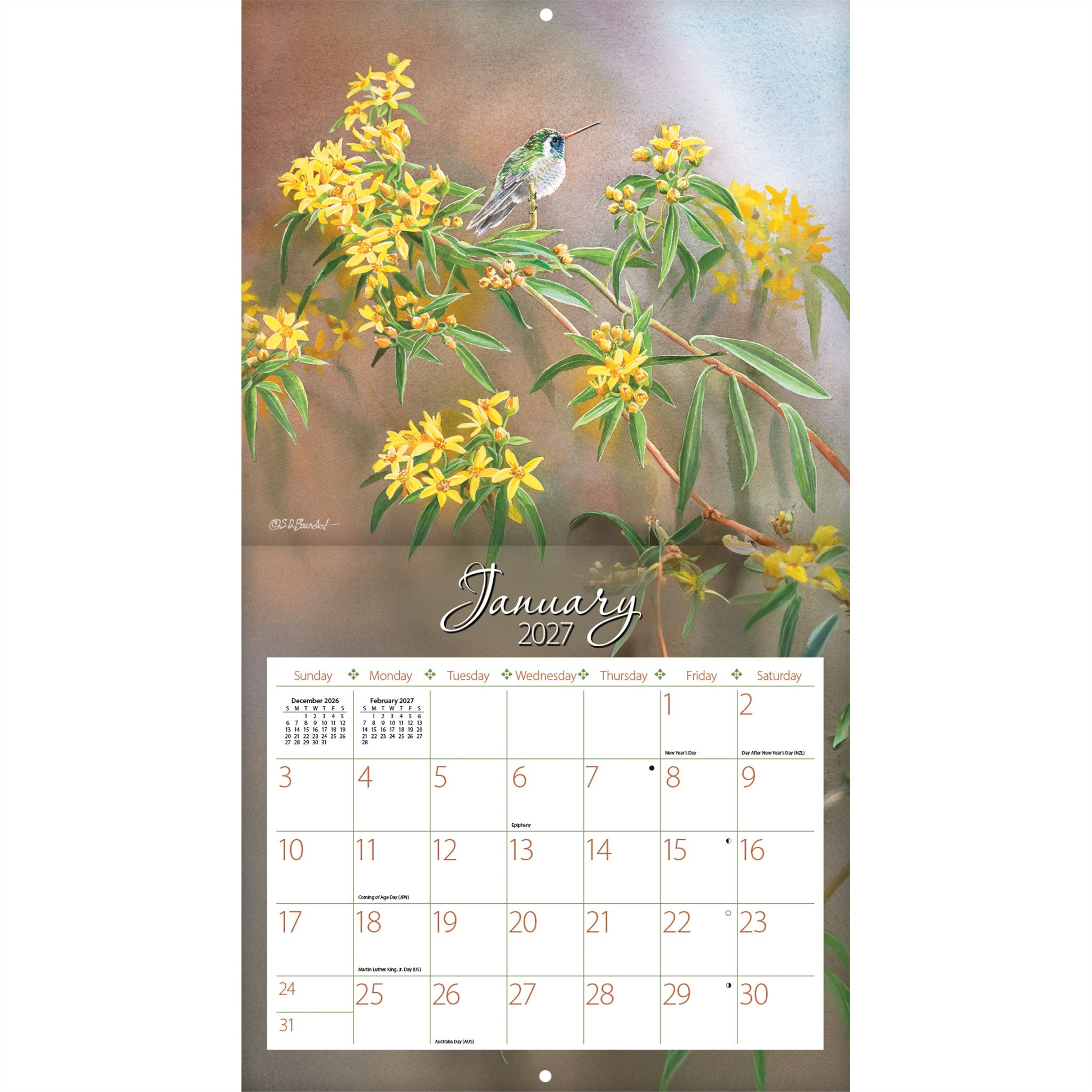 Hummingbirds 2027 Wall Calendar - Online Only