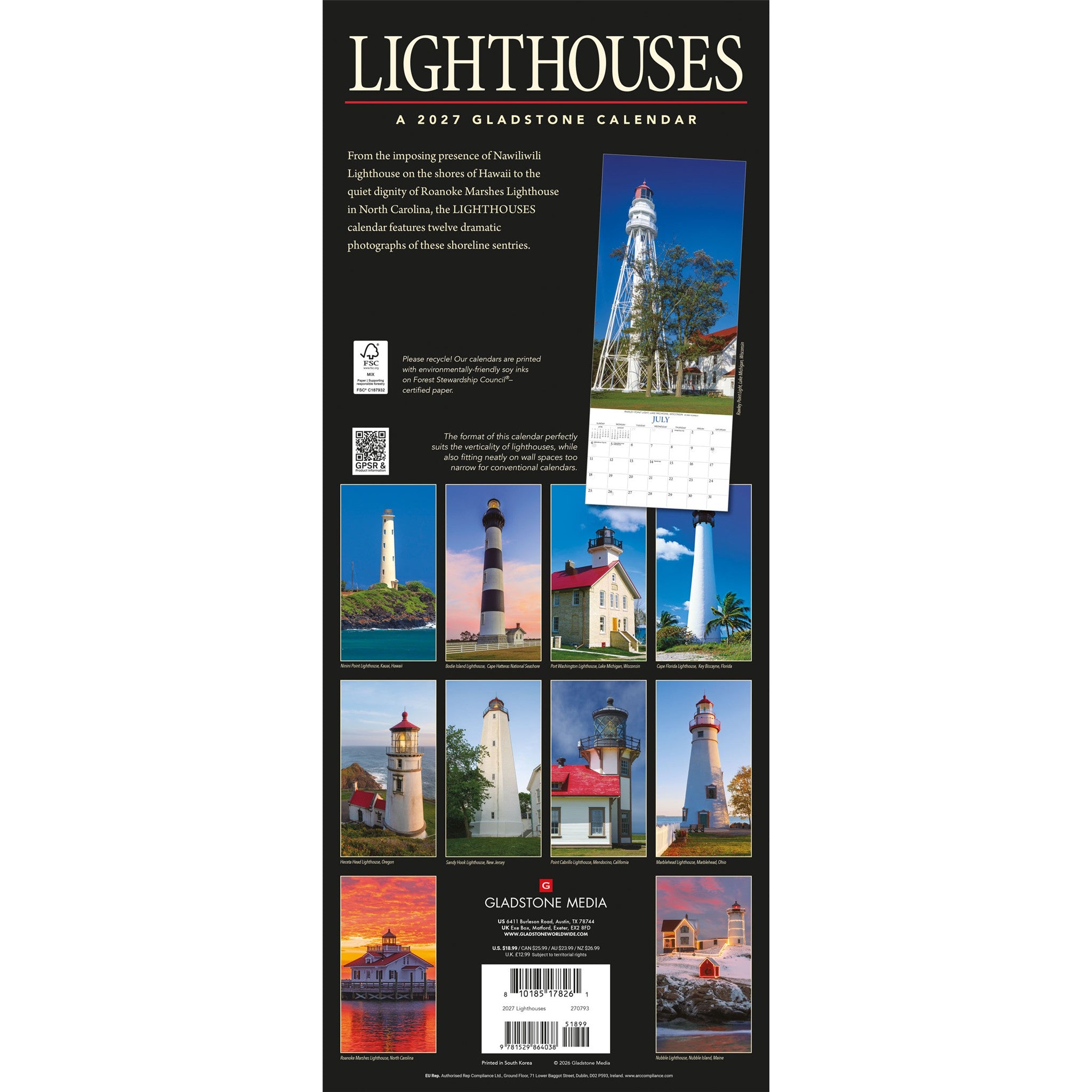Lighthouses 2027 Poster Calendar