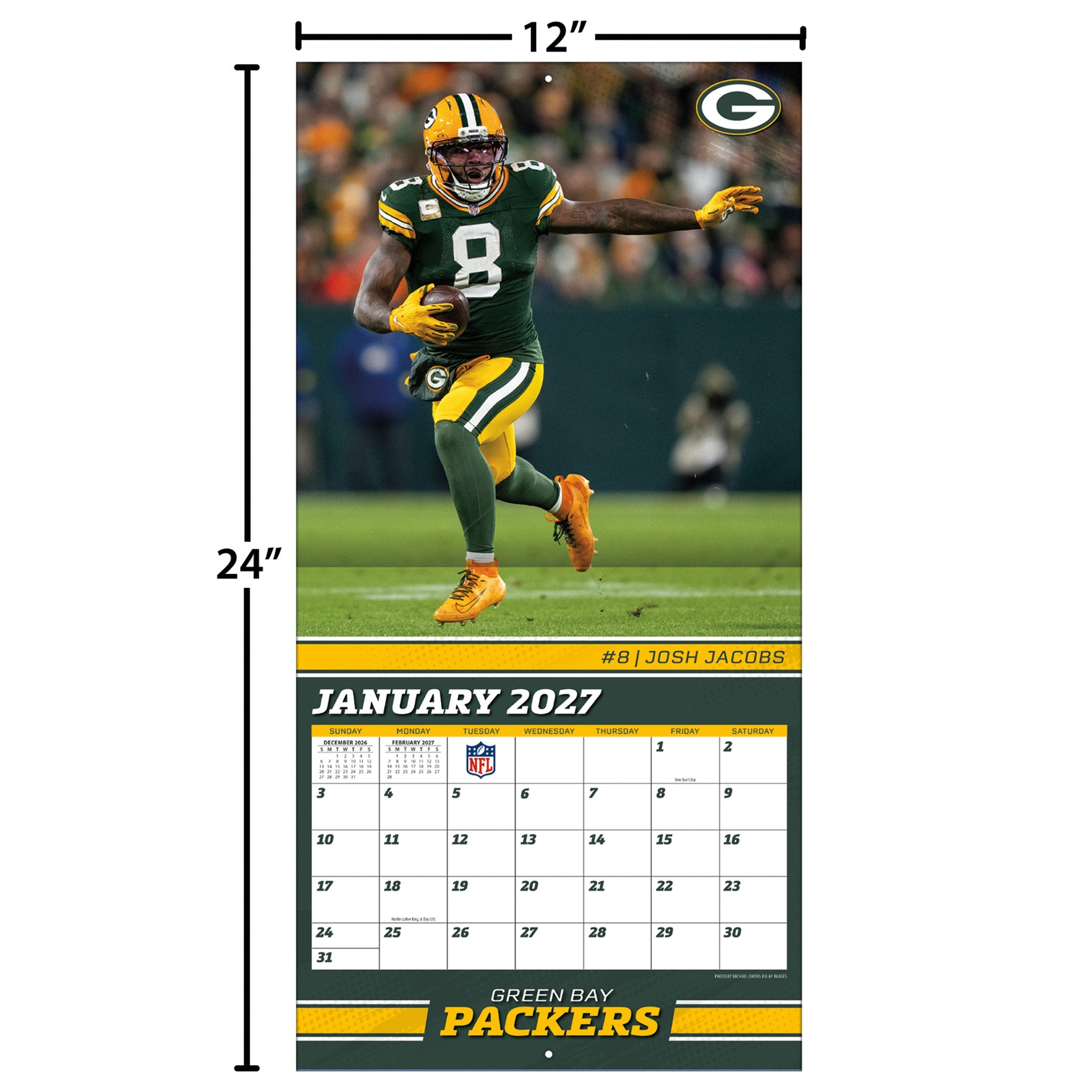 NFL Green Bay Packers 2027 Wall Calendar