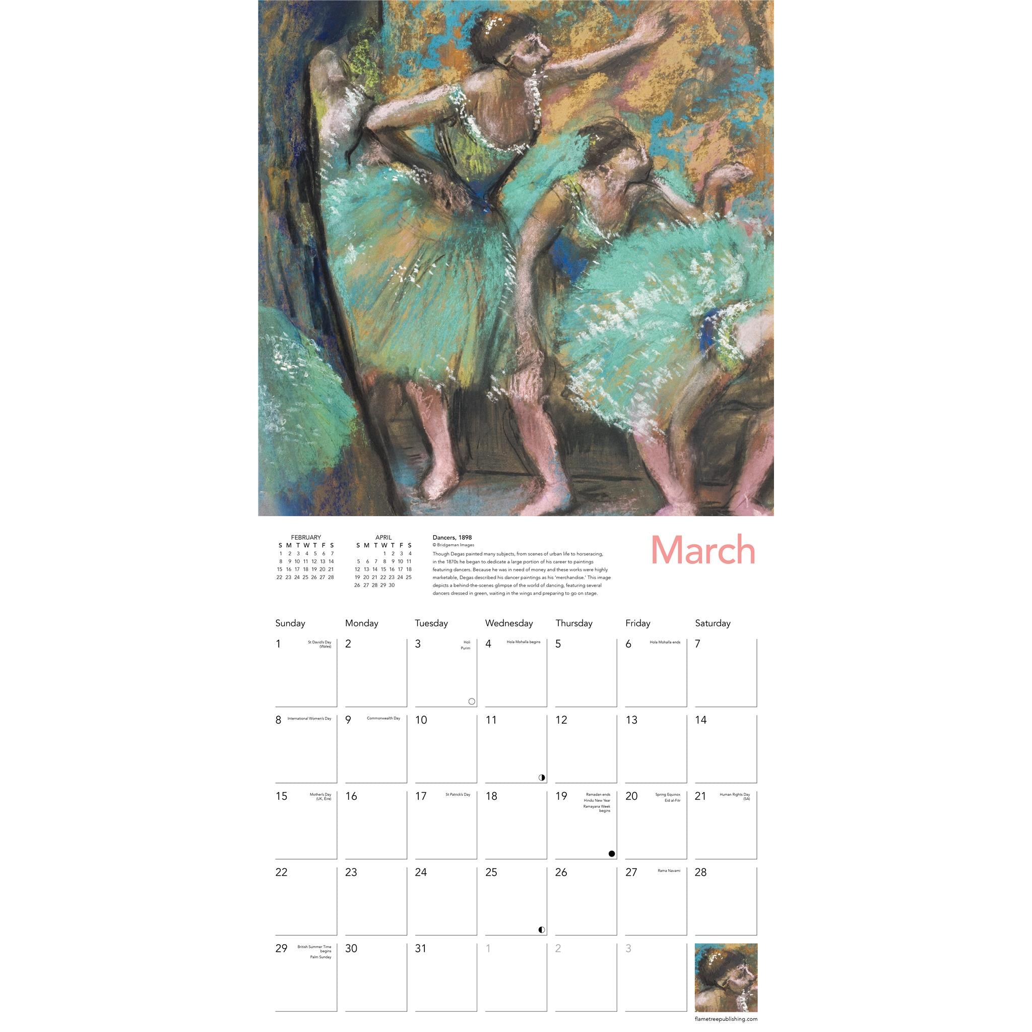 Degas' Dancers 2026 Wall Calendar - Online Only