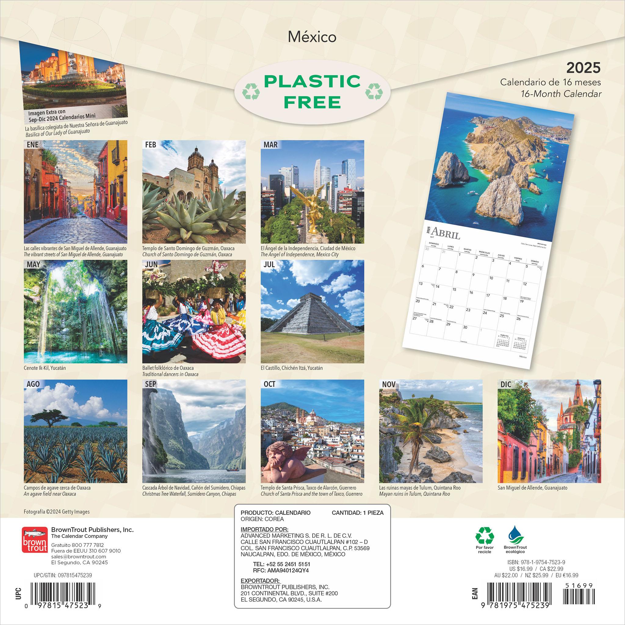 Mexico Wall 2025 Calendar