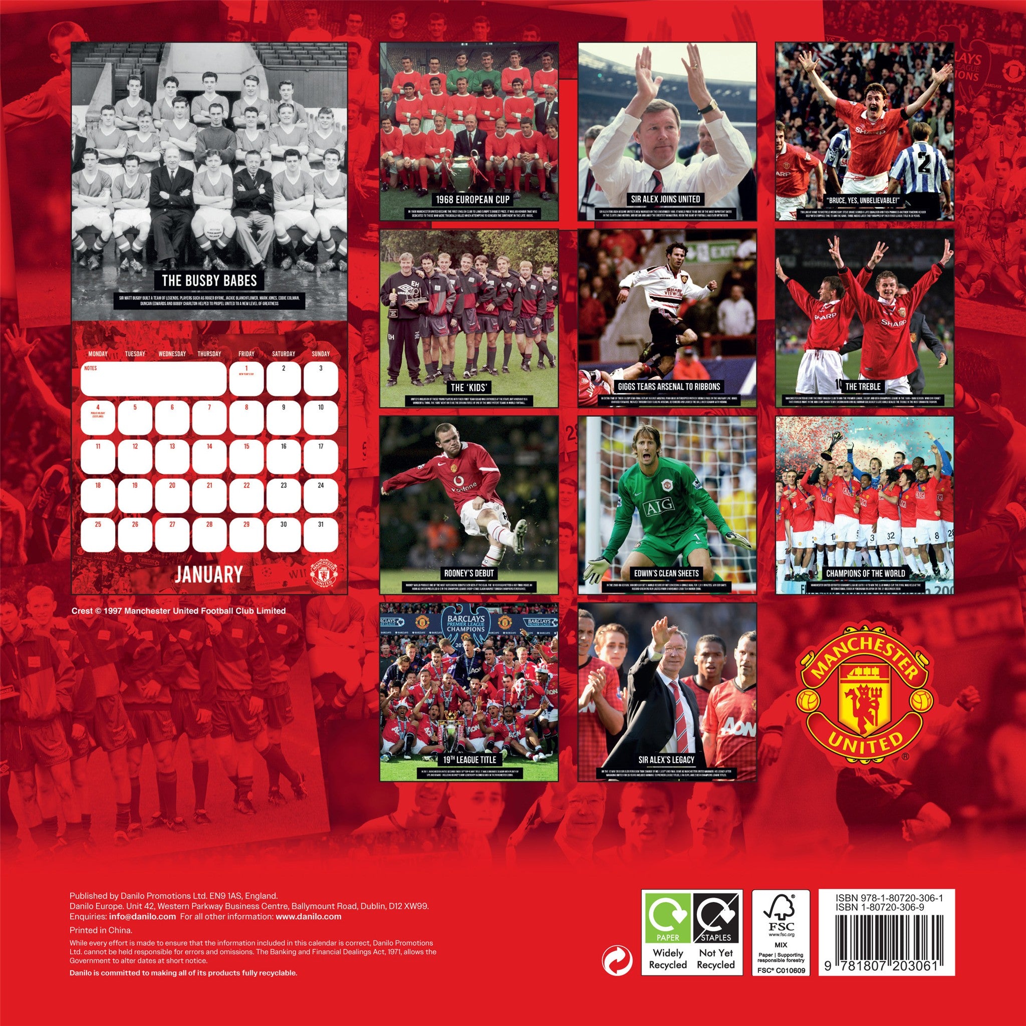Manchester United 2027 Wall Calendar