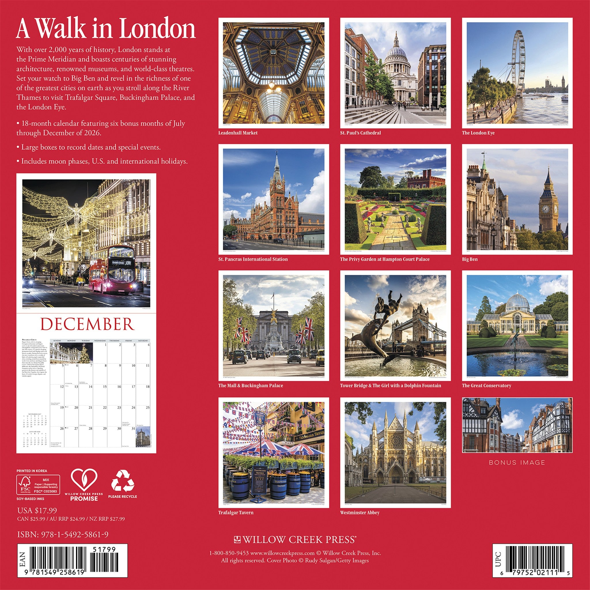 A Walk in London 2027 Wall Calendar - Online Only