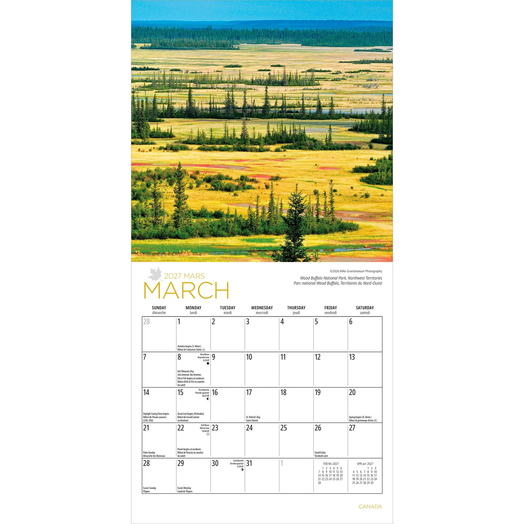 Canada 2027 Mini Calendar