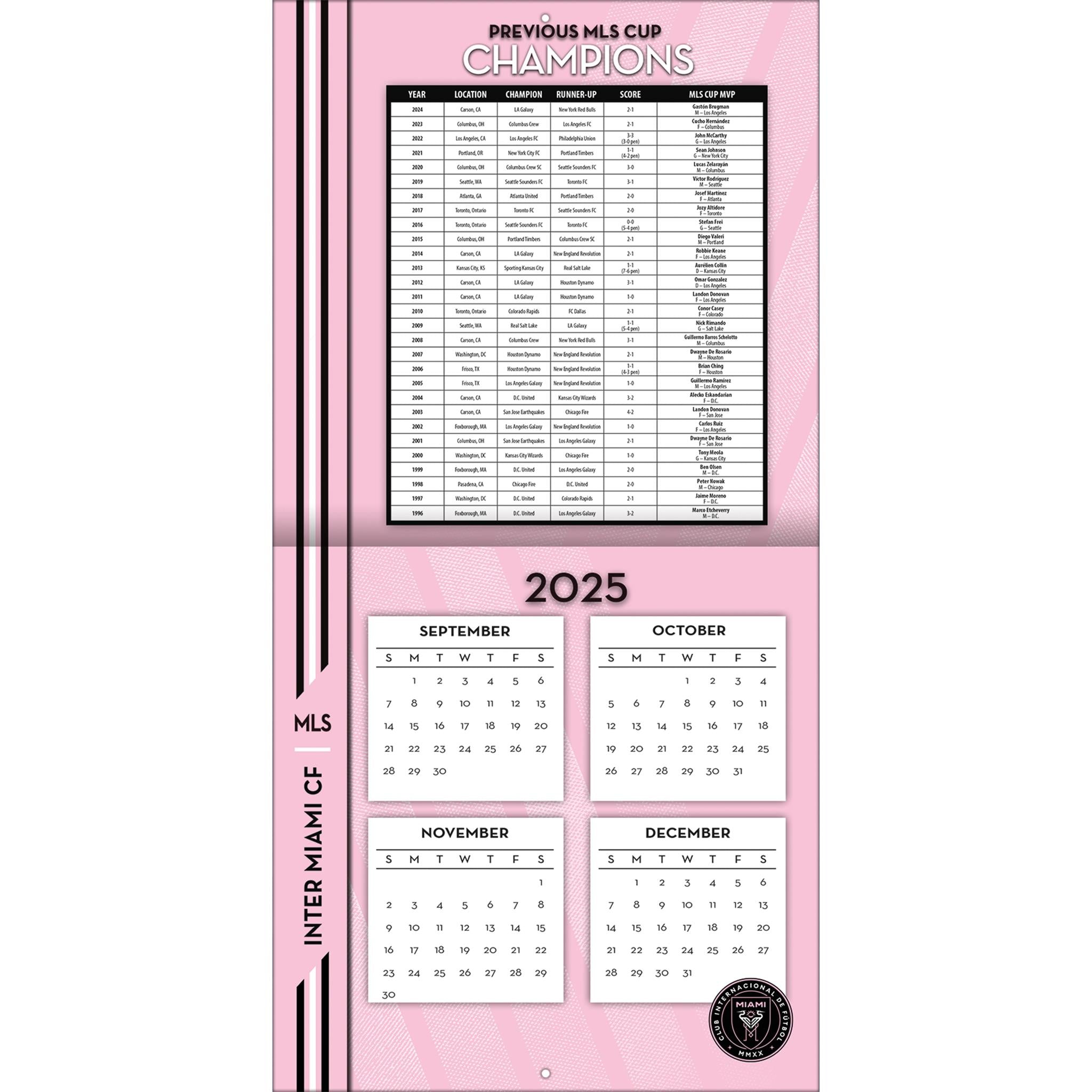 MLS Inter Miami 2026 Wall Calendar