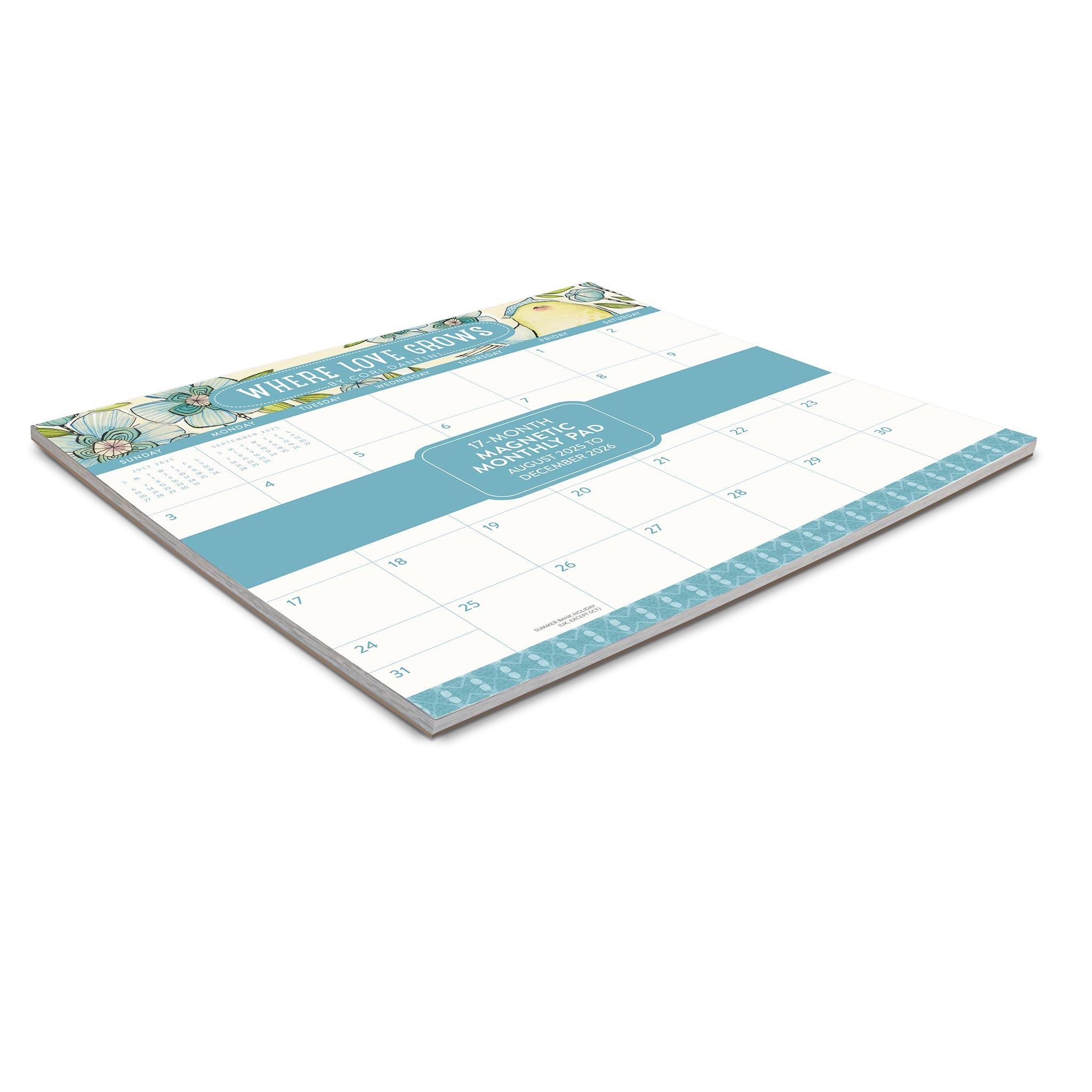 Where Love Grows 2025-2026 Exclusive Mini Magnetic Pad Calendar