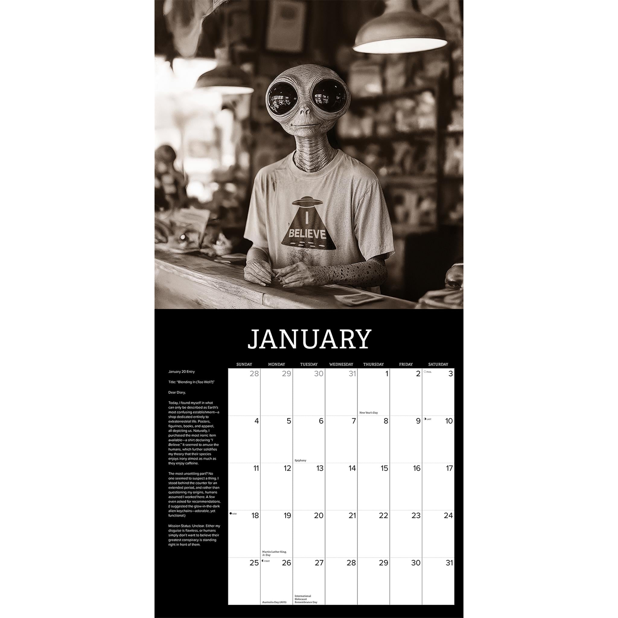 Alien Diaries 2026 Wall Calendar - Online Only