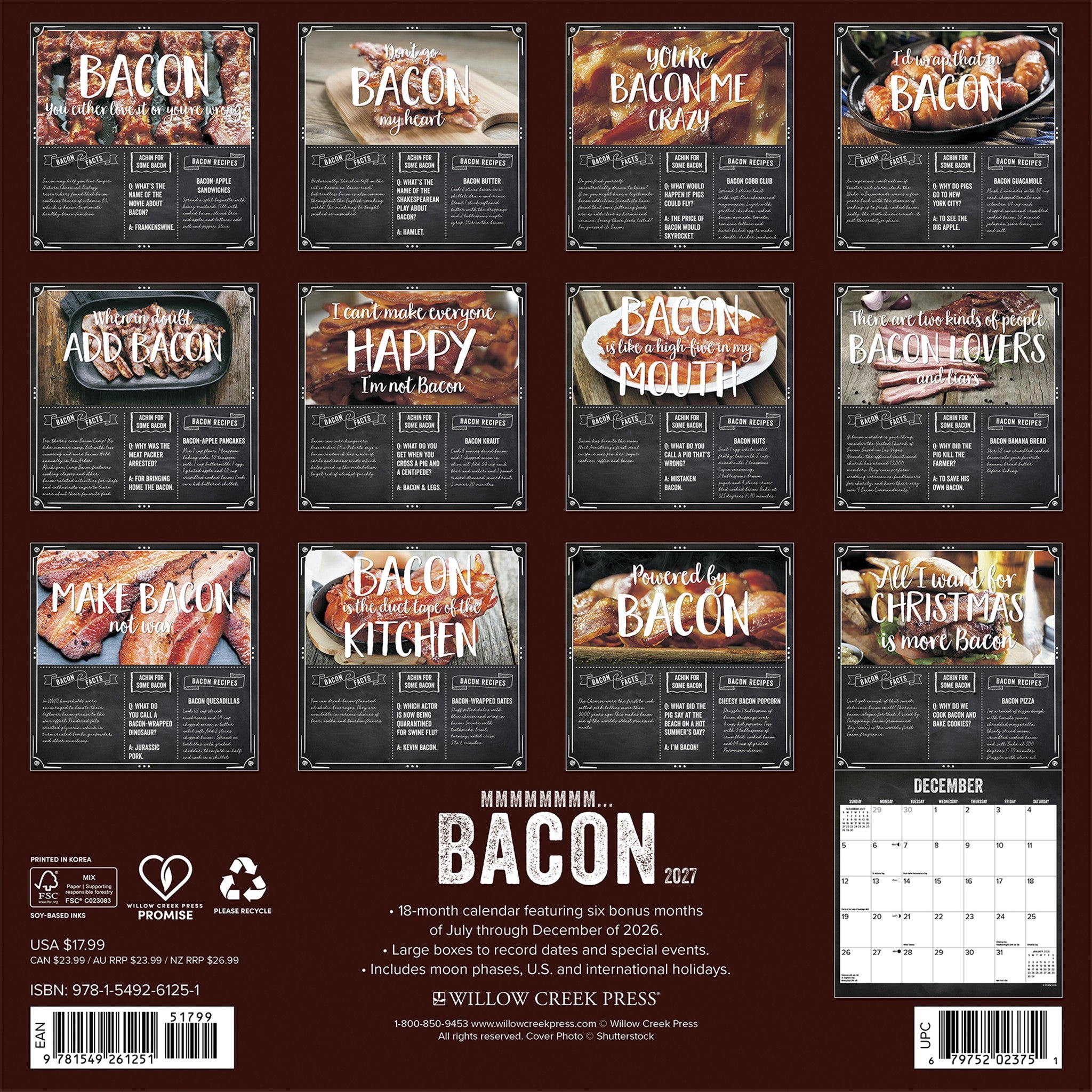 MMMMMMMM… Bacon 2027 Wall Calendar