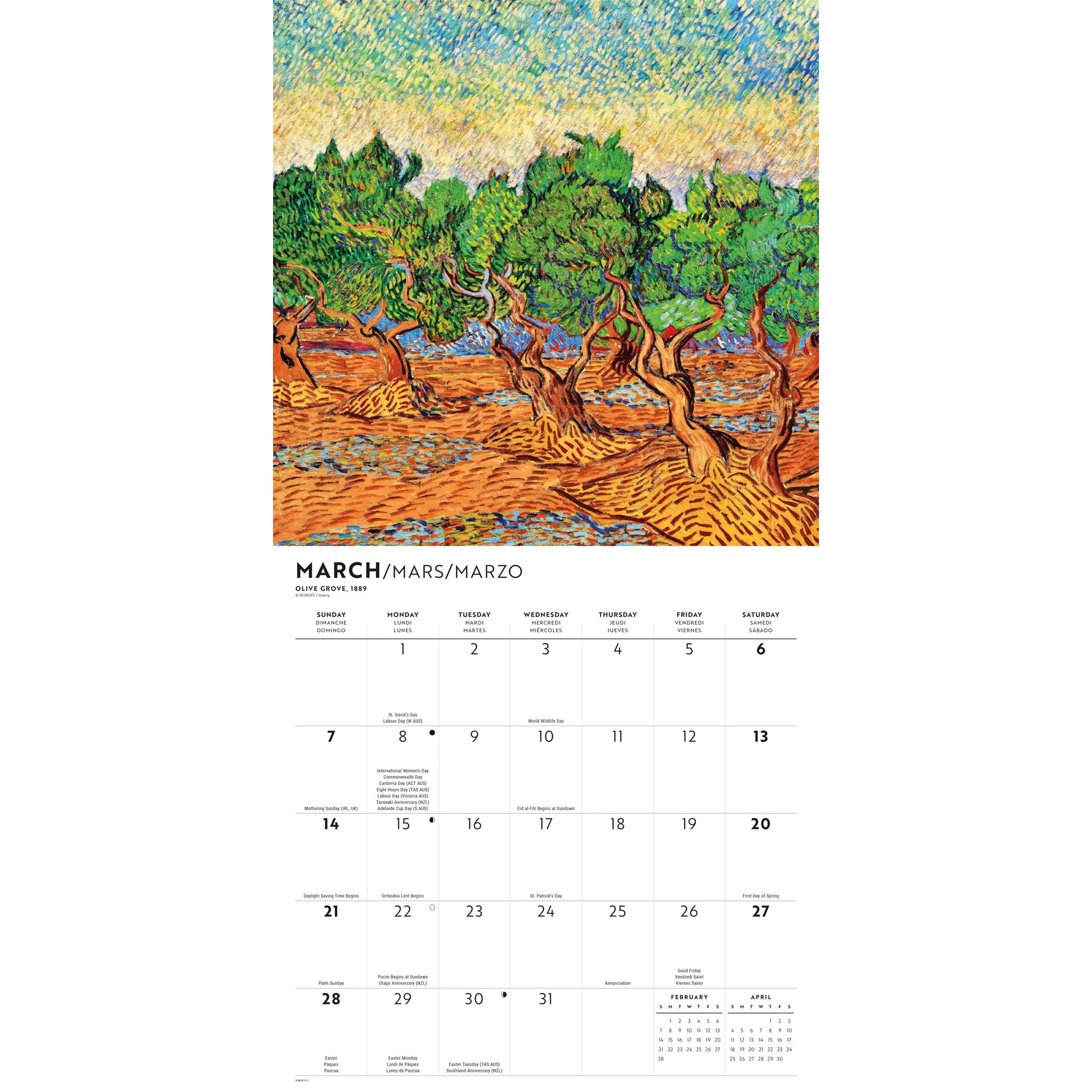 Van Gogh 2027 Wall Calendar