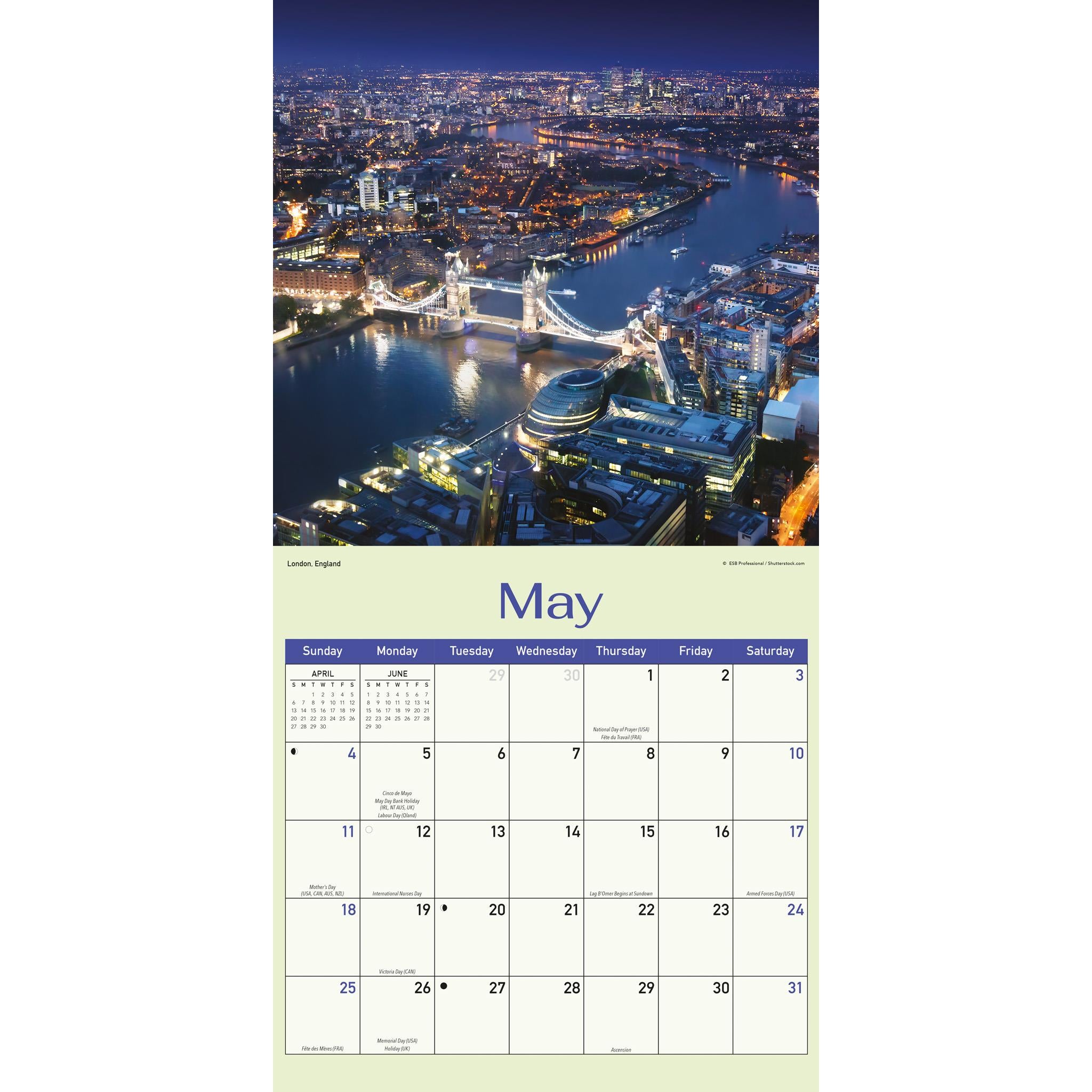 City Skylines Wall 2025 Calendar