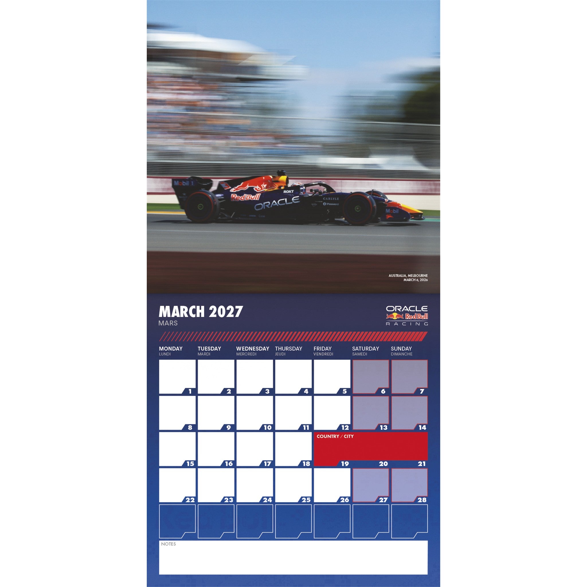 Oracle Red Bull Racing 2027 Wall Calendar